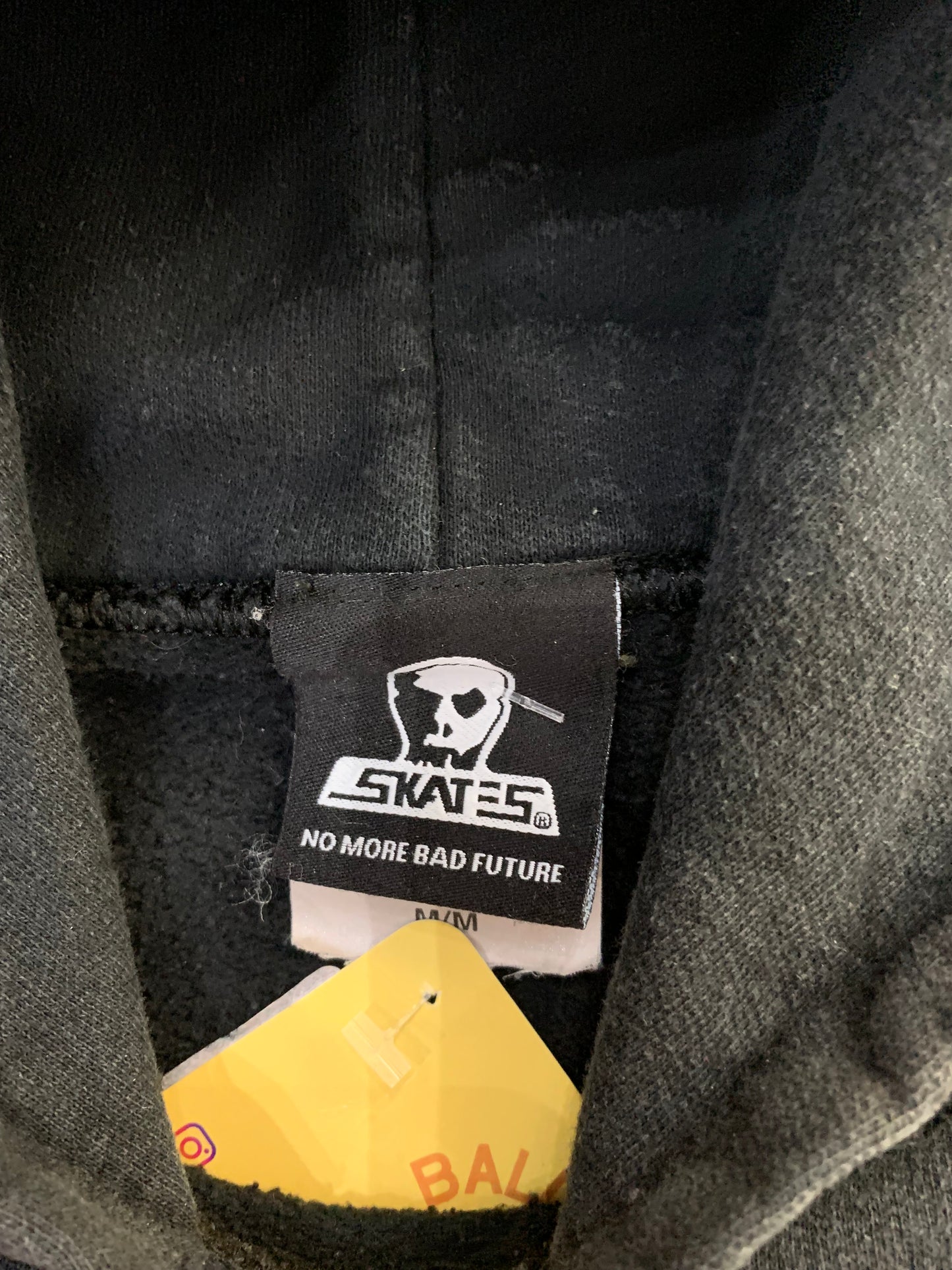 (M) 90's Skate Green Highlight Black Hoodie