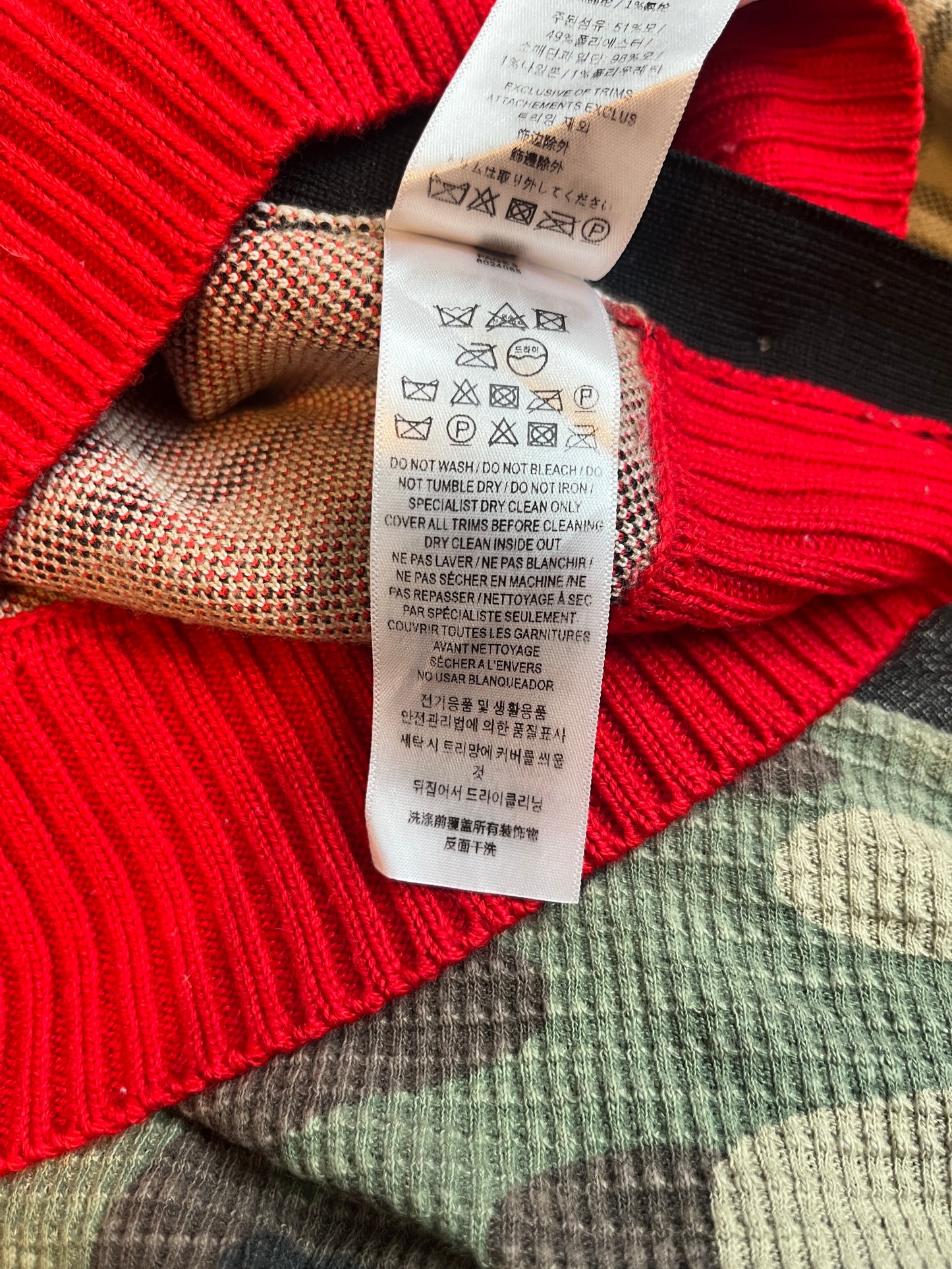 (S) Burberry Multi Color Novacheck Knit