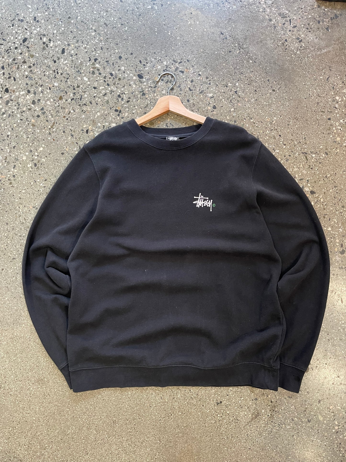 (XL) Black Stussy Script