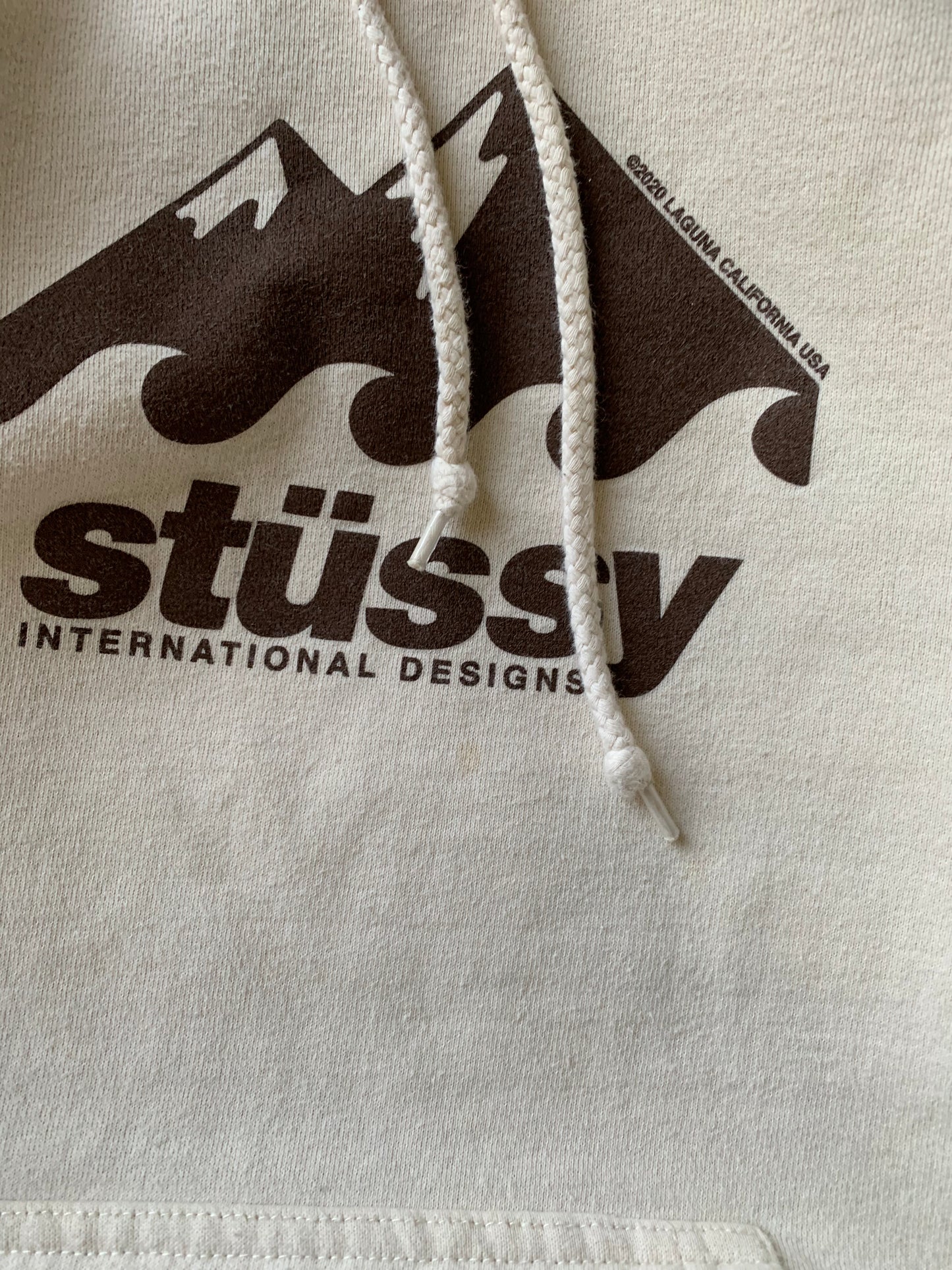 (XS/S) Stussy Cream & Brown Hoodie
