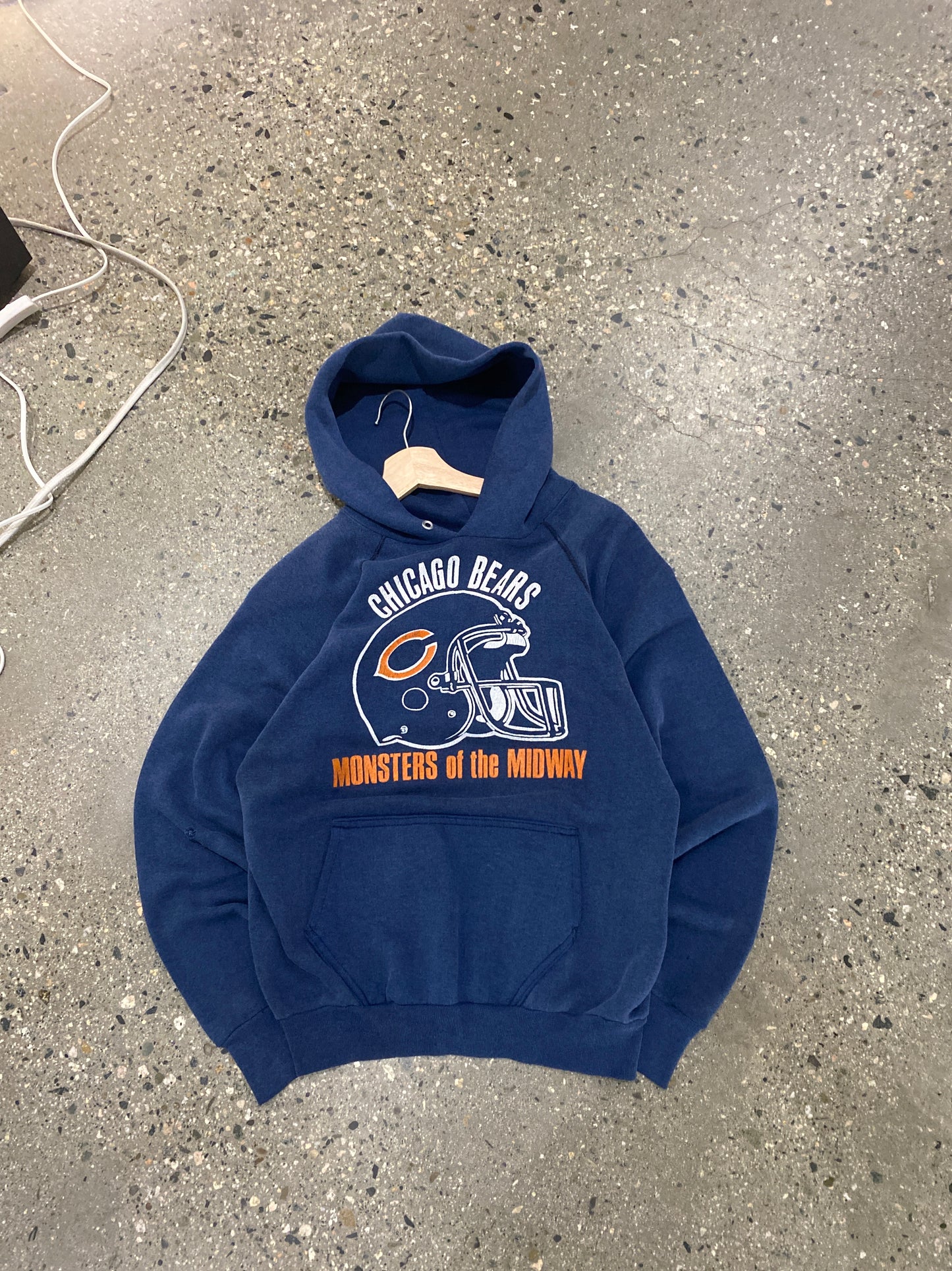 (XXS) 80's Chicago Bears "Monsters of The Midway" Navy Hoodie