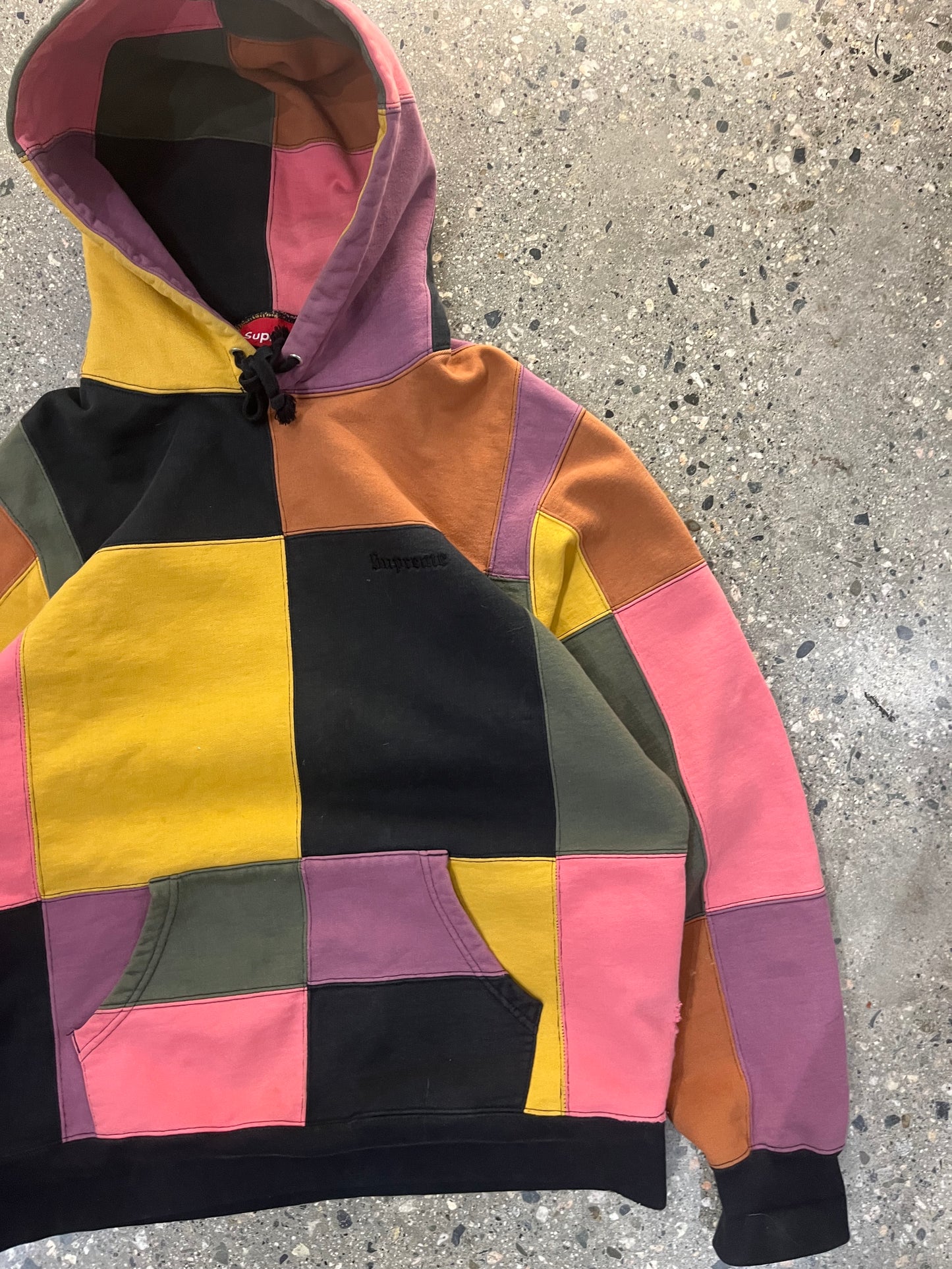 (M) Supreme Colour-Block Squares Hoodie