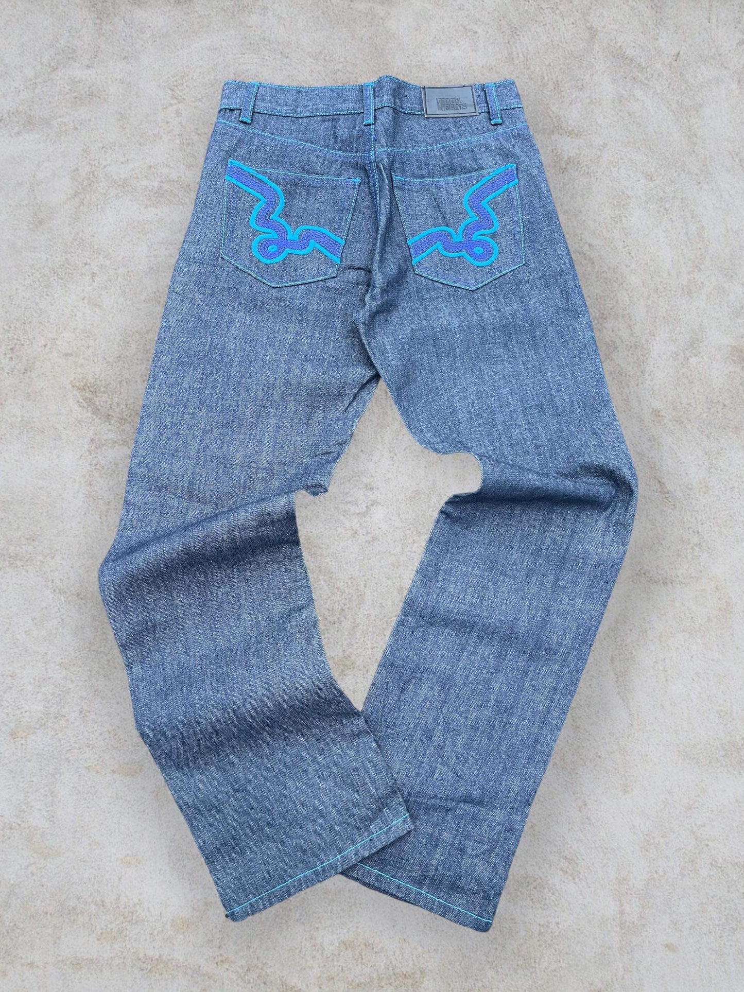 (30) Y2K Moda Contrast Denim