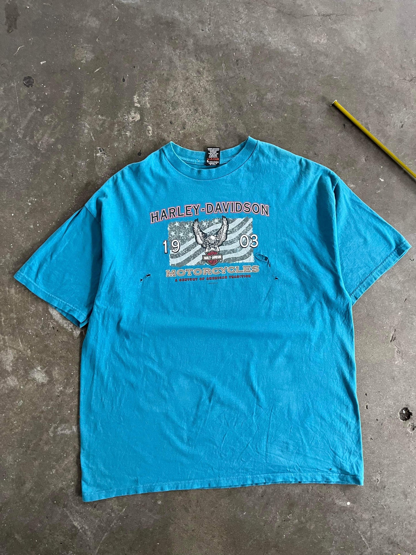 ~ (3X) Distressed 2000 Naples Harley Davidson Tee