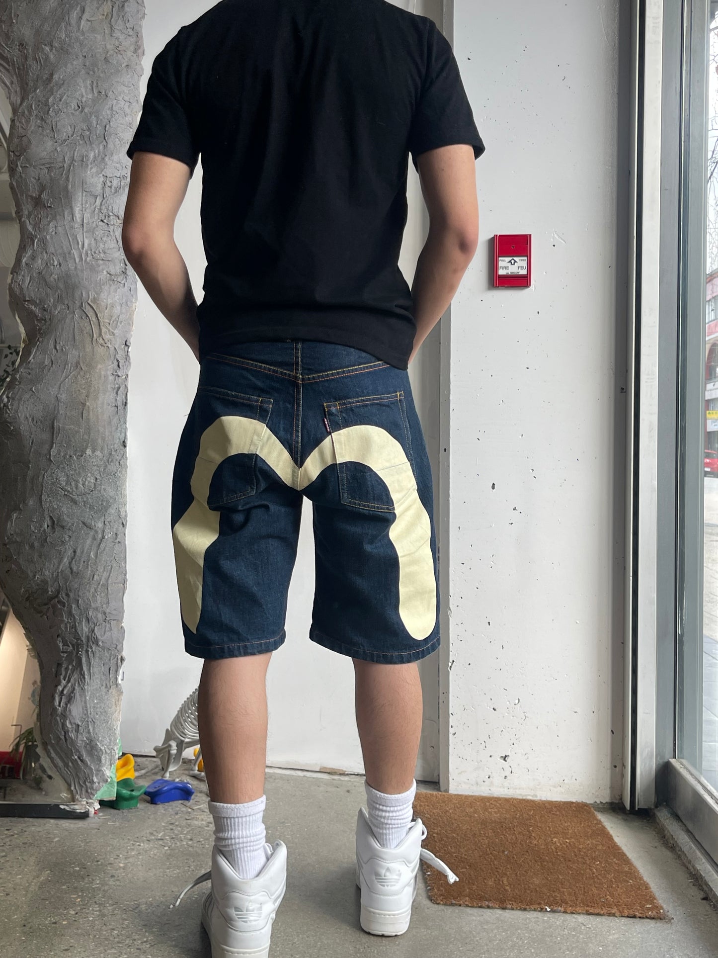 (28”) 90s Evisu Japanese Daicock Raw Denim Jorts