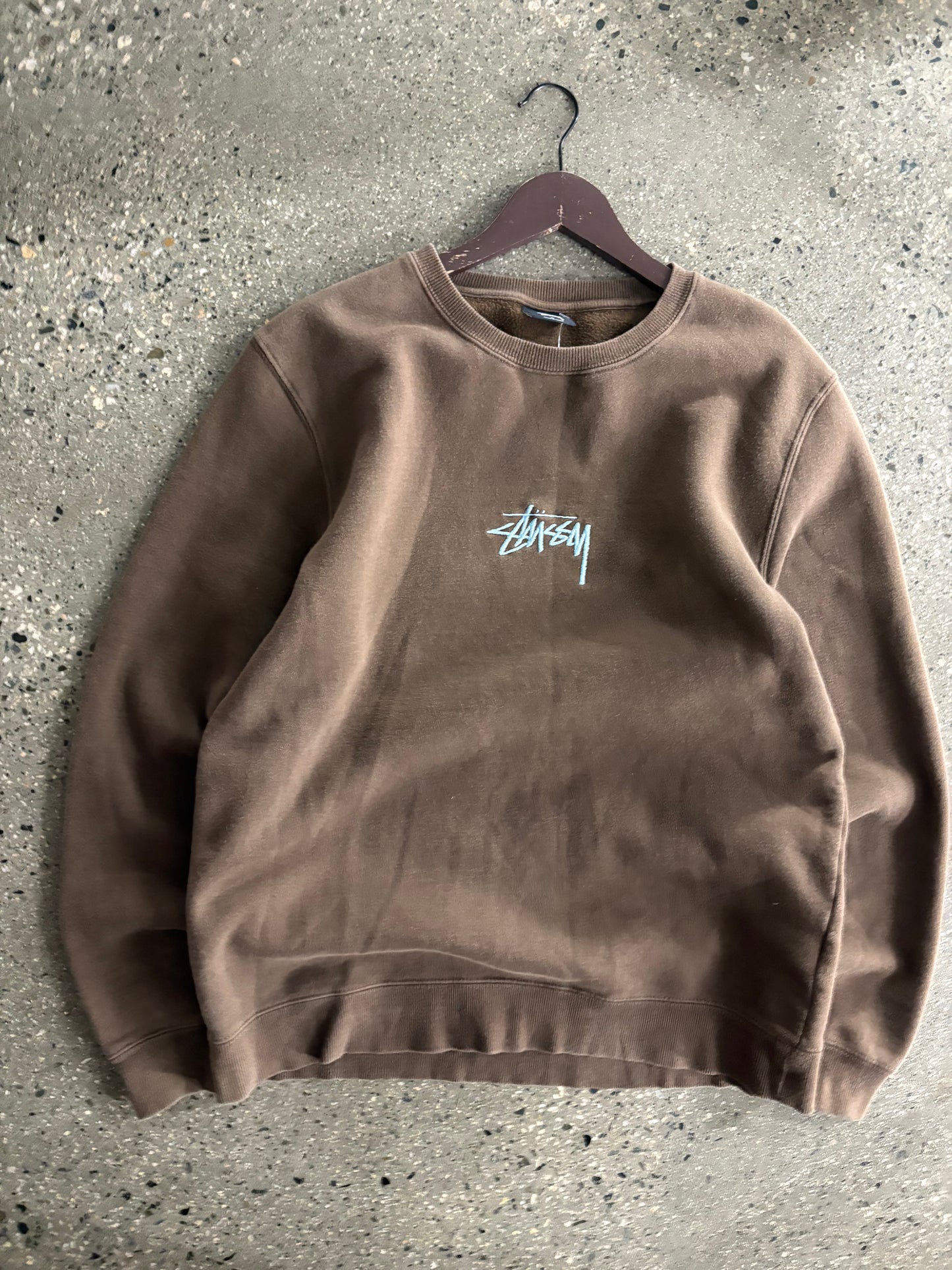 (L) Brown Stussy Crewneck