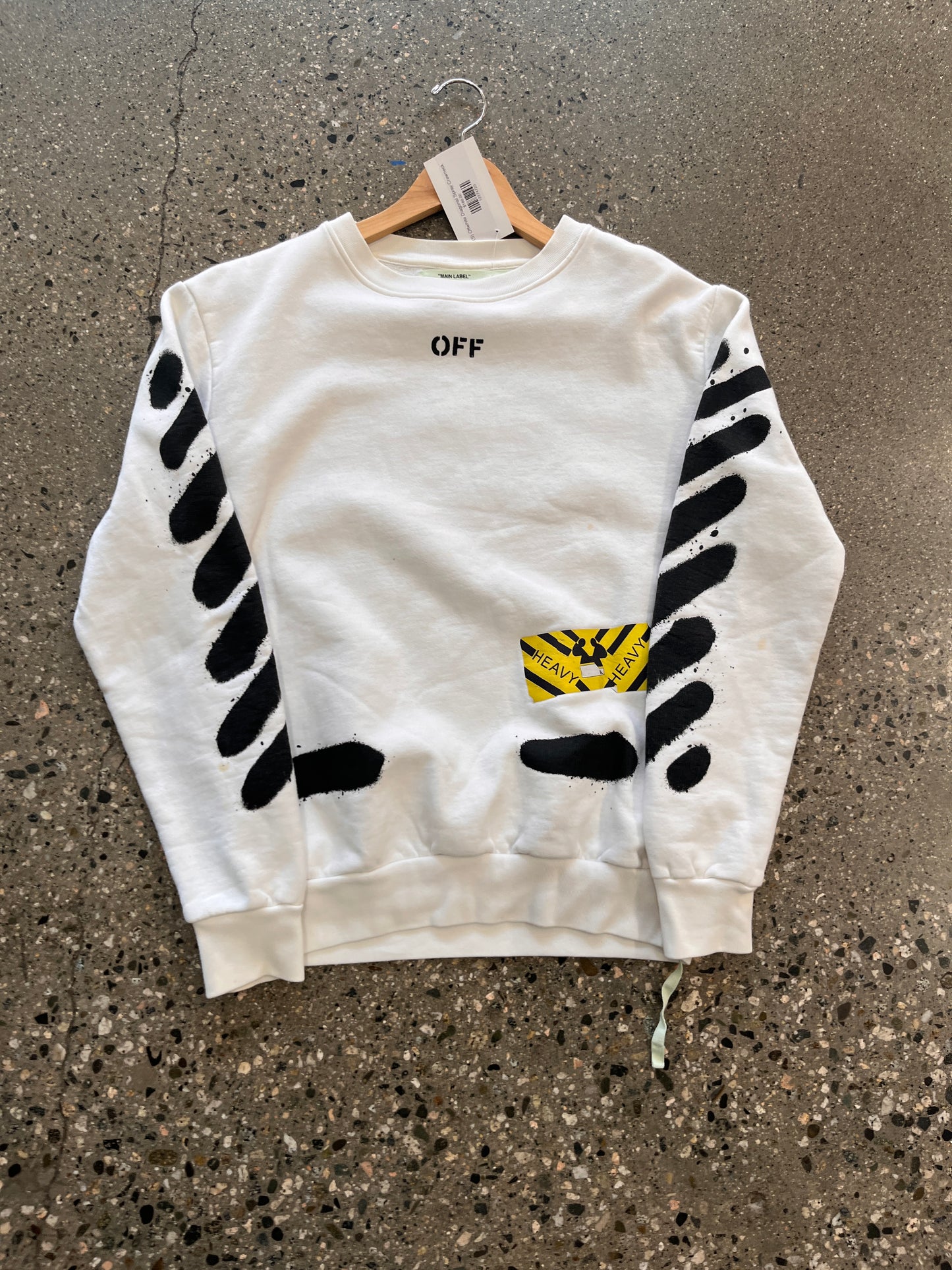 (S) Offwhite Diagonal Spray Crewneck