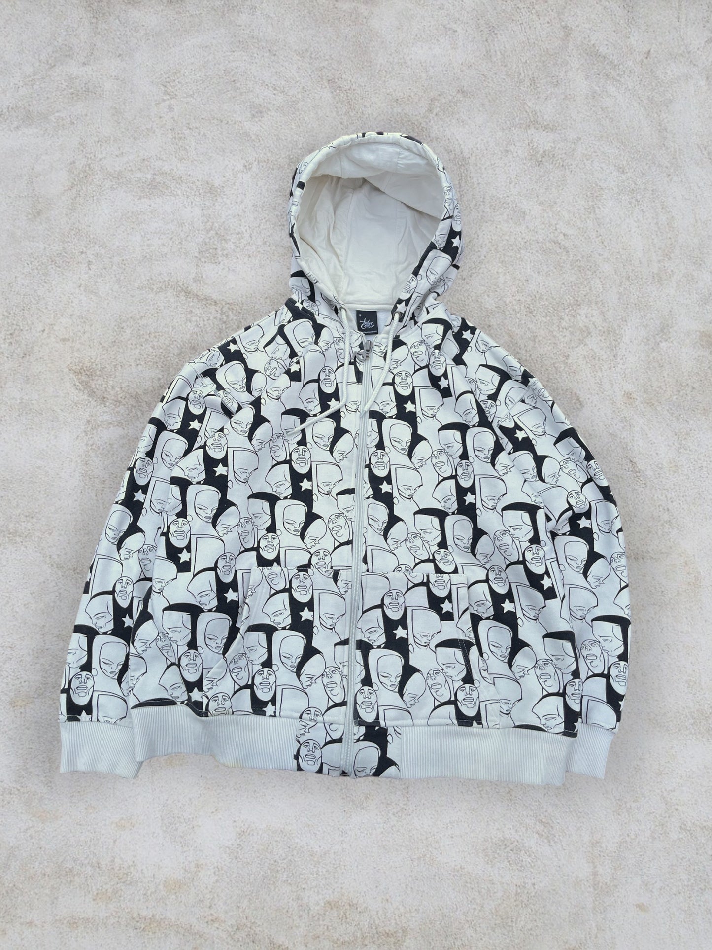 (M) Y2K AOP Evisu Style Zip Up Hoodie