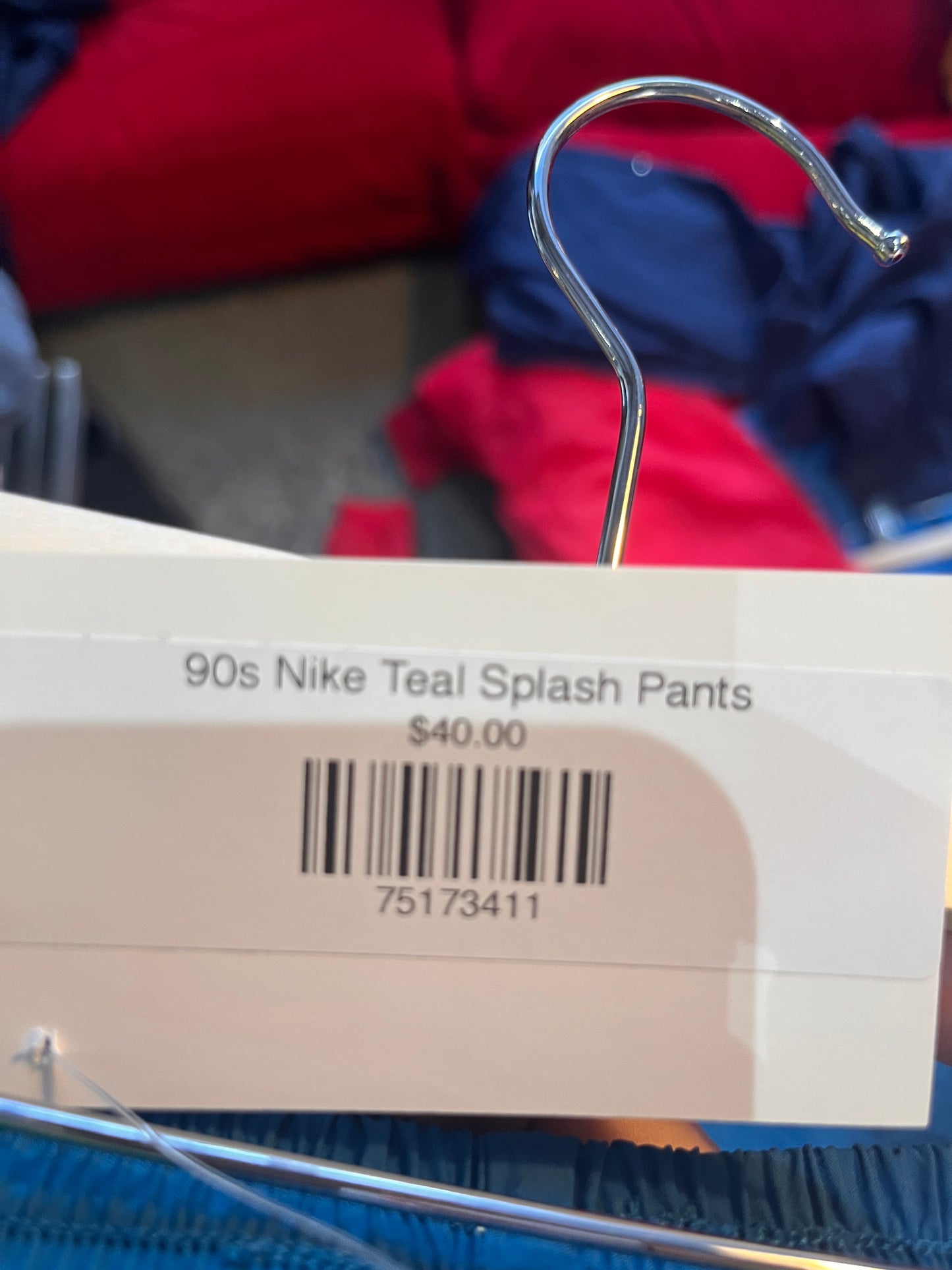 (L) 90s Nike Teal Splash Pants