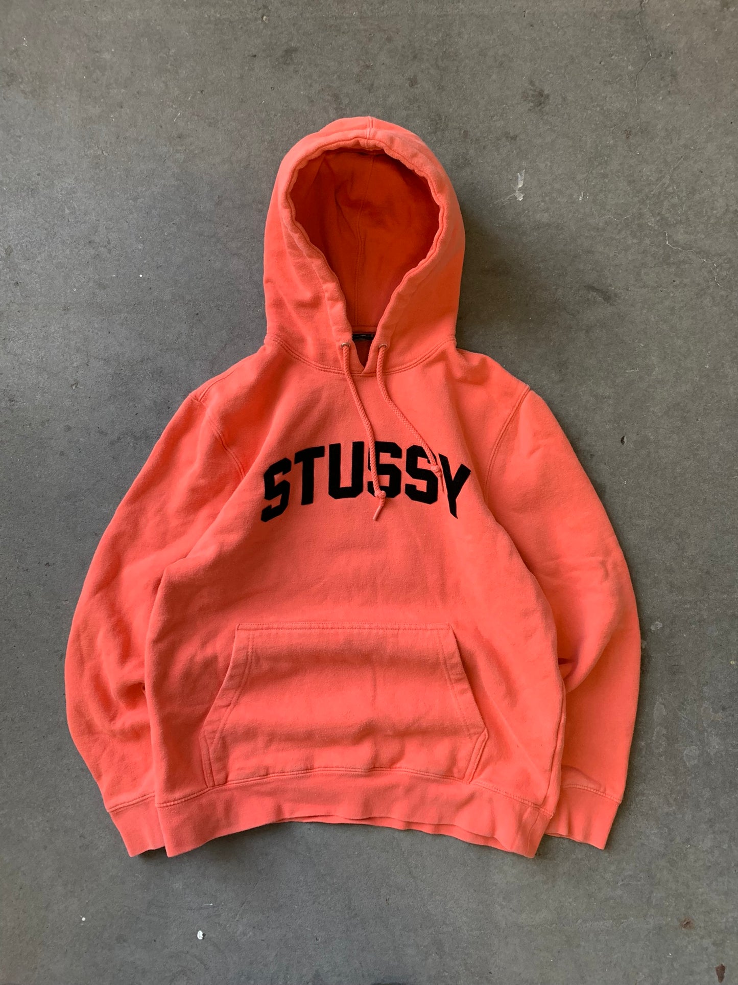 (S/M) Stussy Script Salmon Hoodie