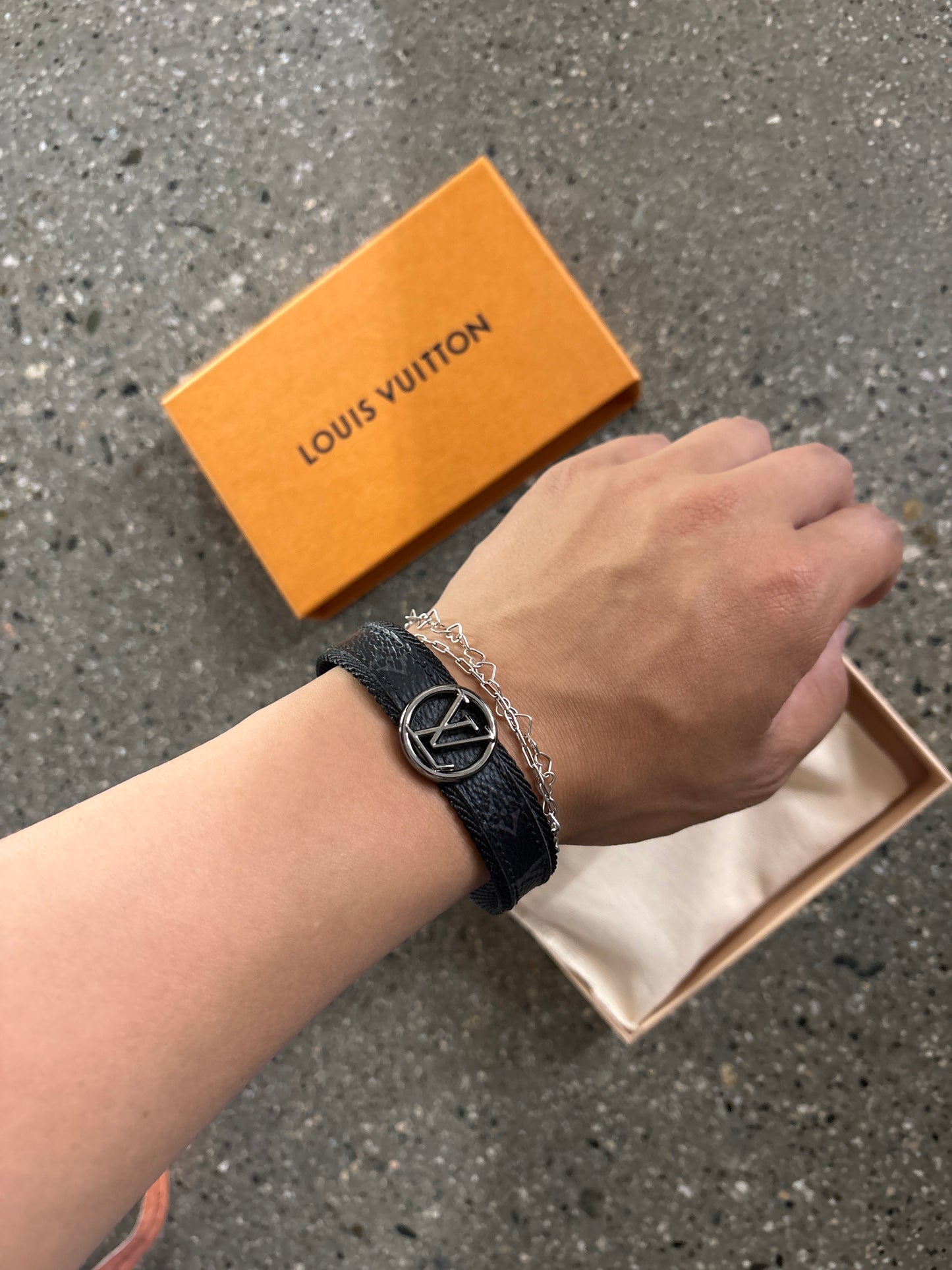 Louis Vuitton Band Damier Graphite Bracelet *RETAIL $465 with receipt