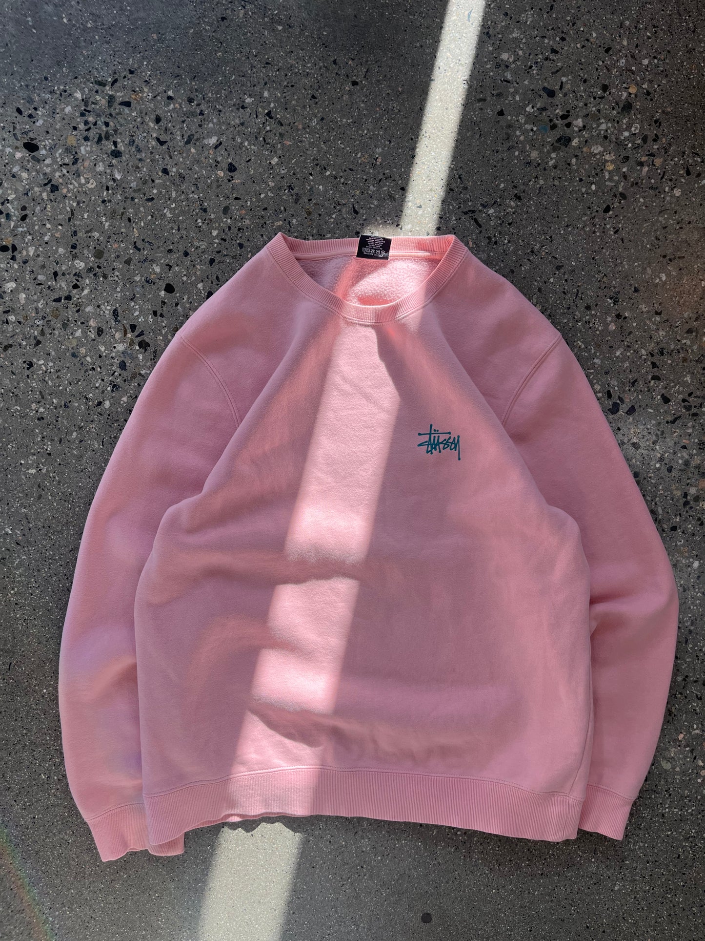 (L) Stüssy Script Baby Pink Sweater