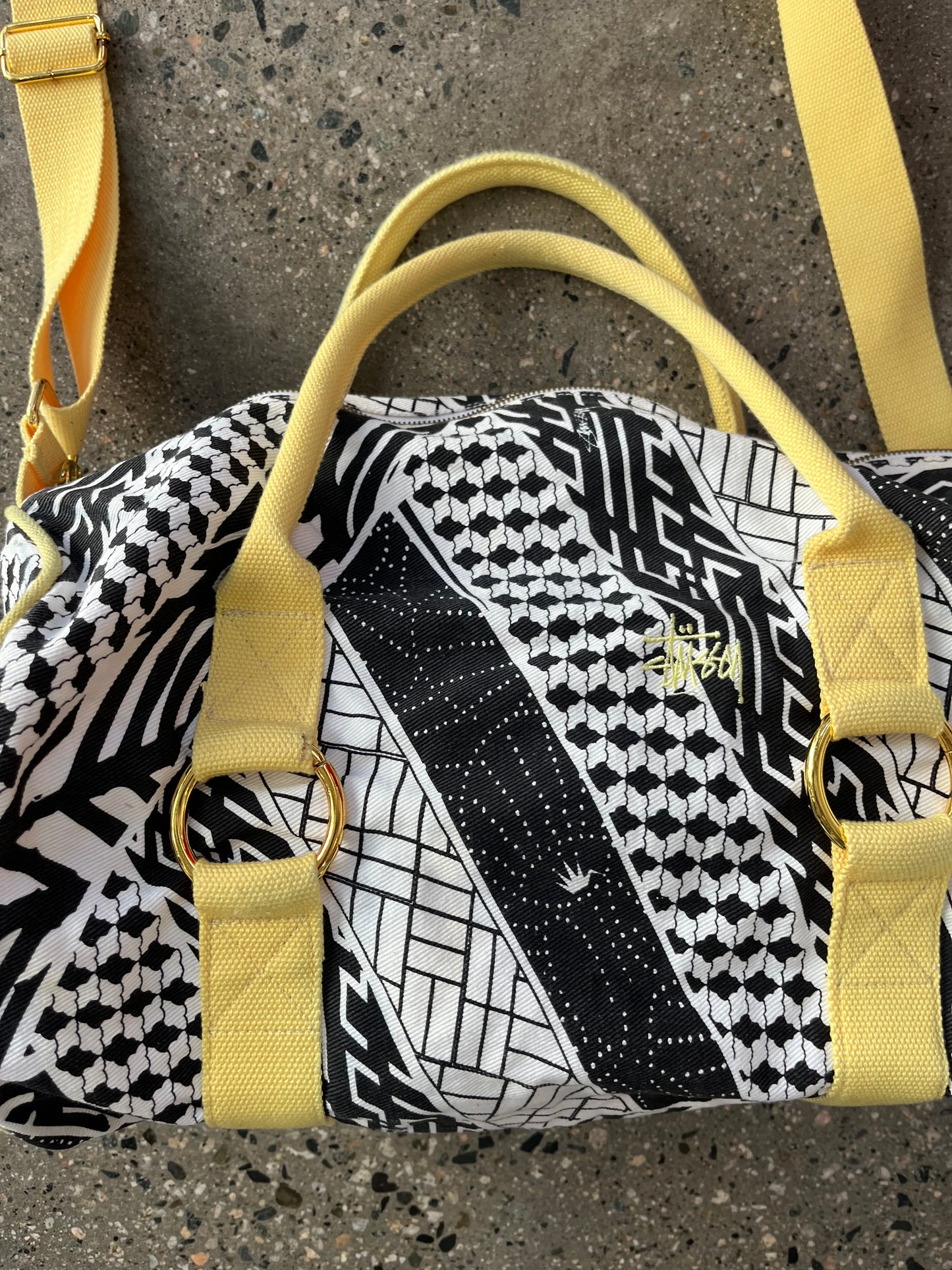 Vintage Stüssy Duffle Bag Abstract Print
