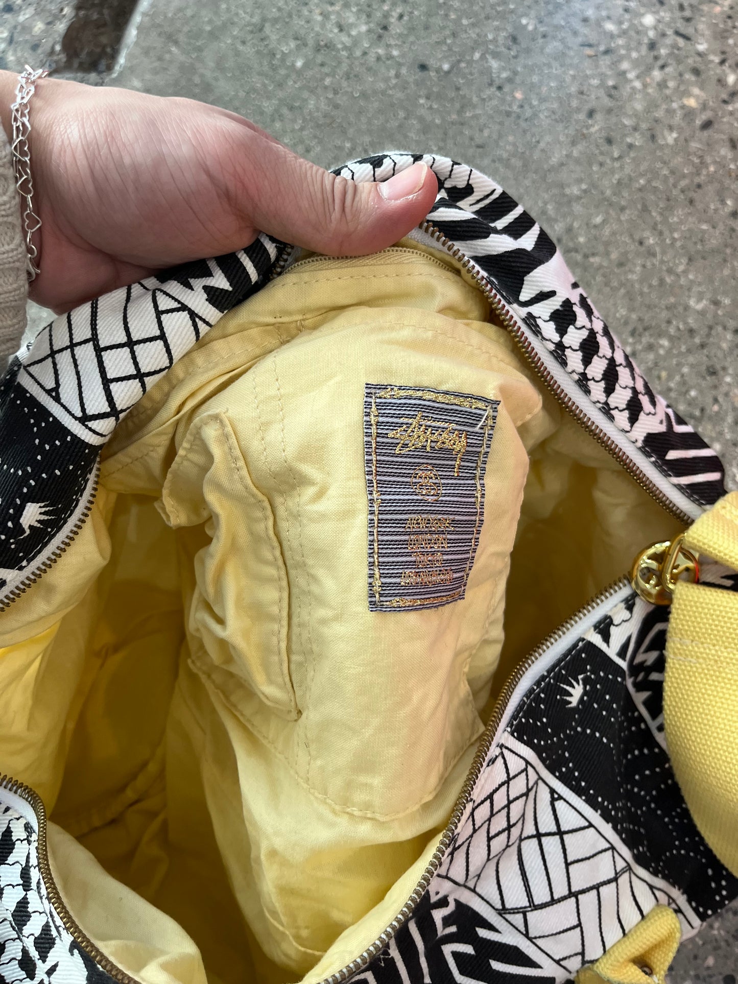 Vintage Stüssy Duffle Bag Abstract Print
