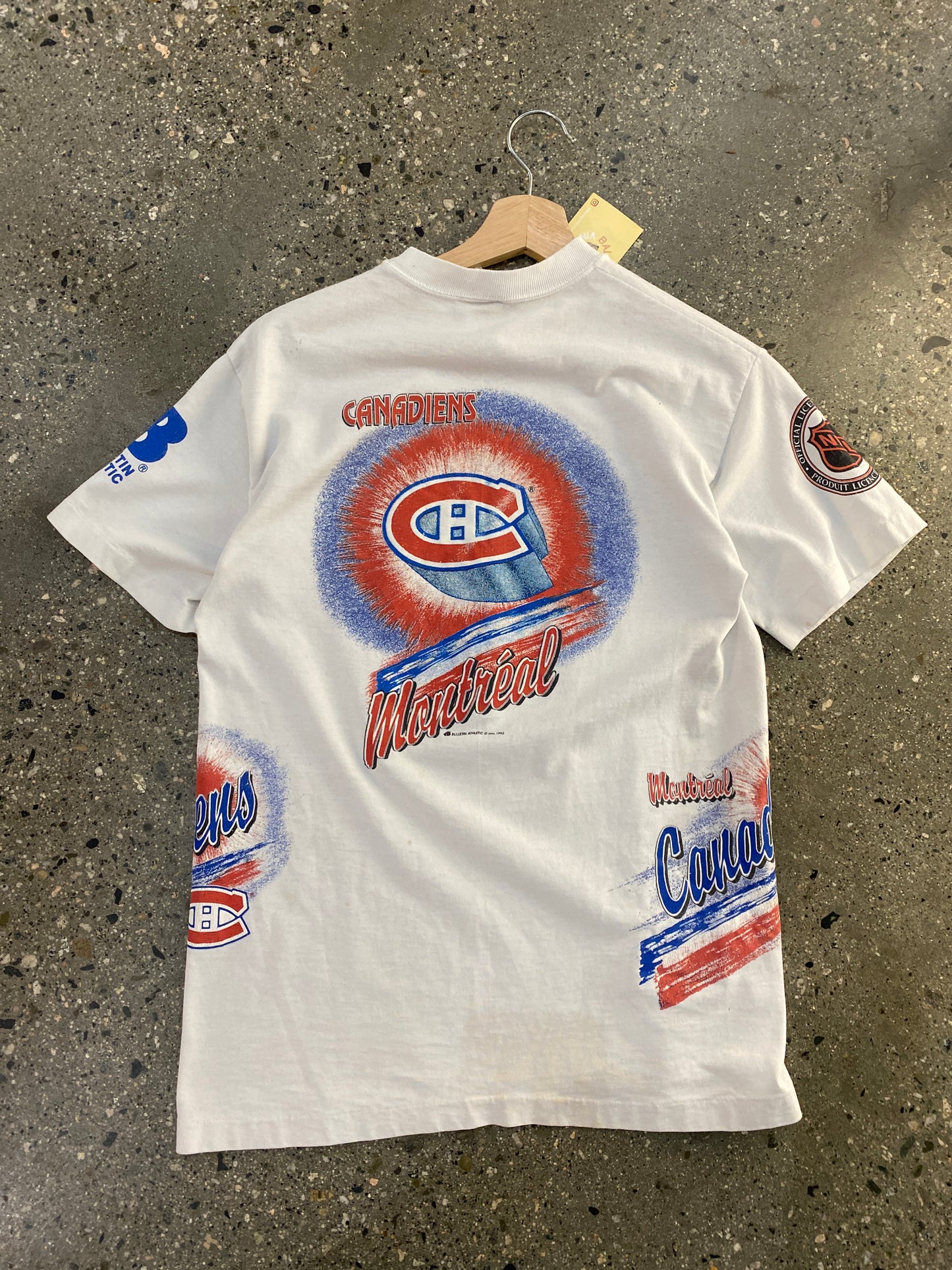 (XXS/XS) bulletin mtl canadiens tee nhl wraparound 93’