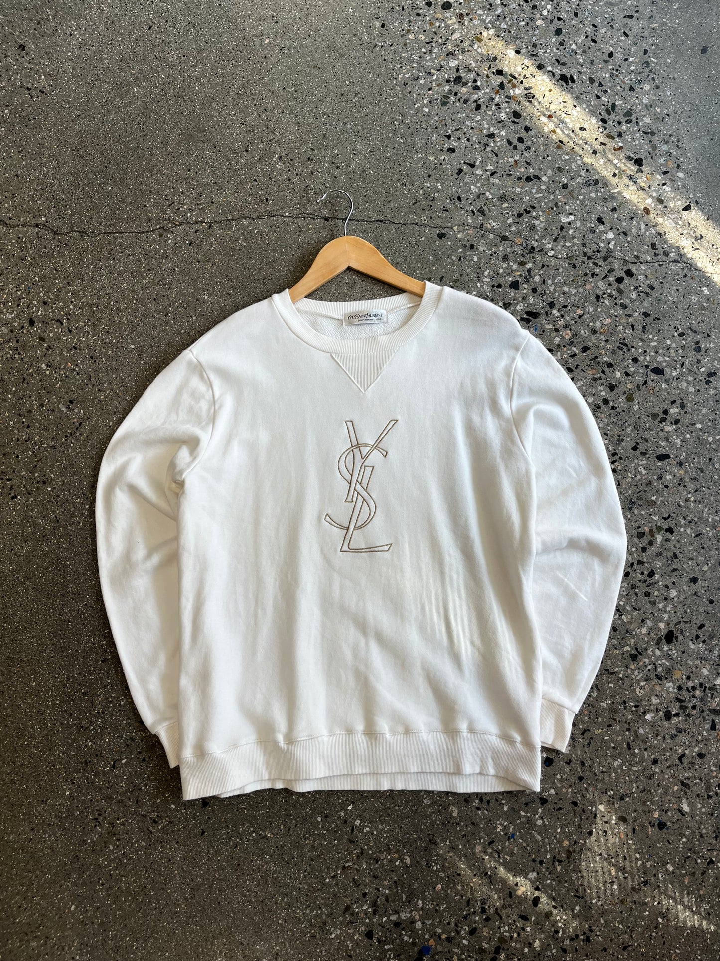 (Medium) white ysl crew