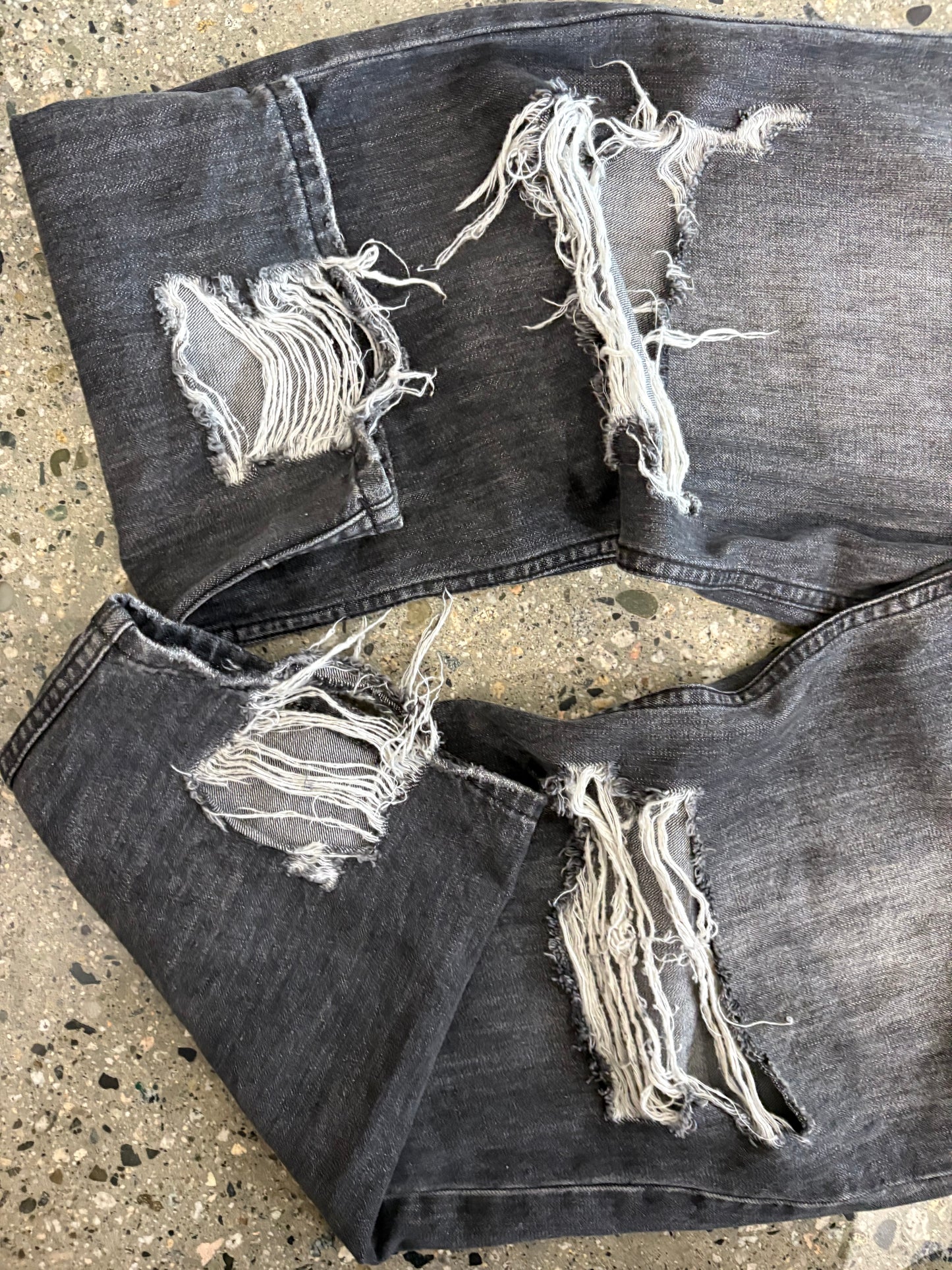(29”) Balenciaga Unifit Baggy Distressed Denim