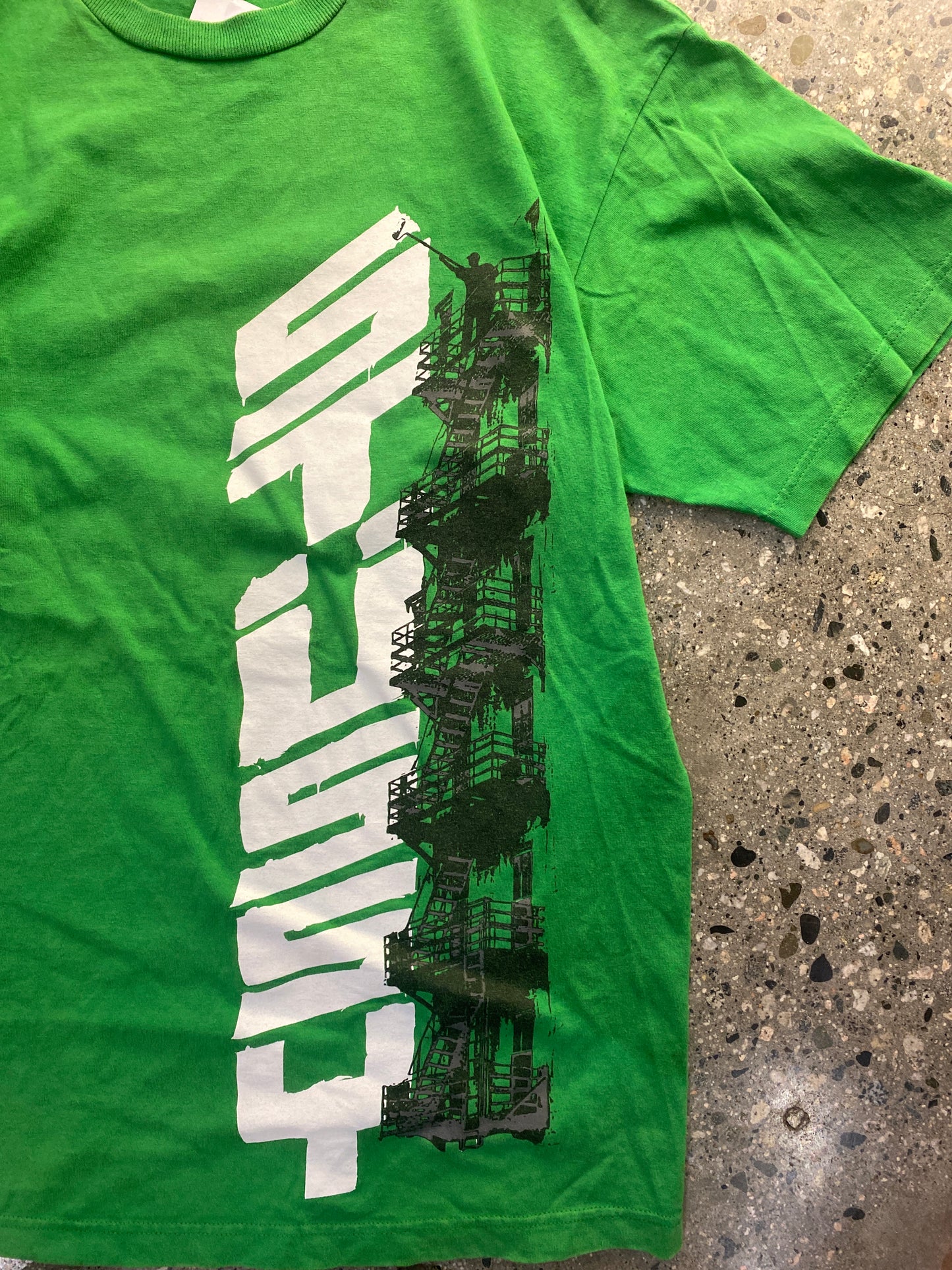 (L) Mid 2000s Stussy Green Paint Tee