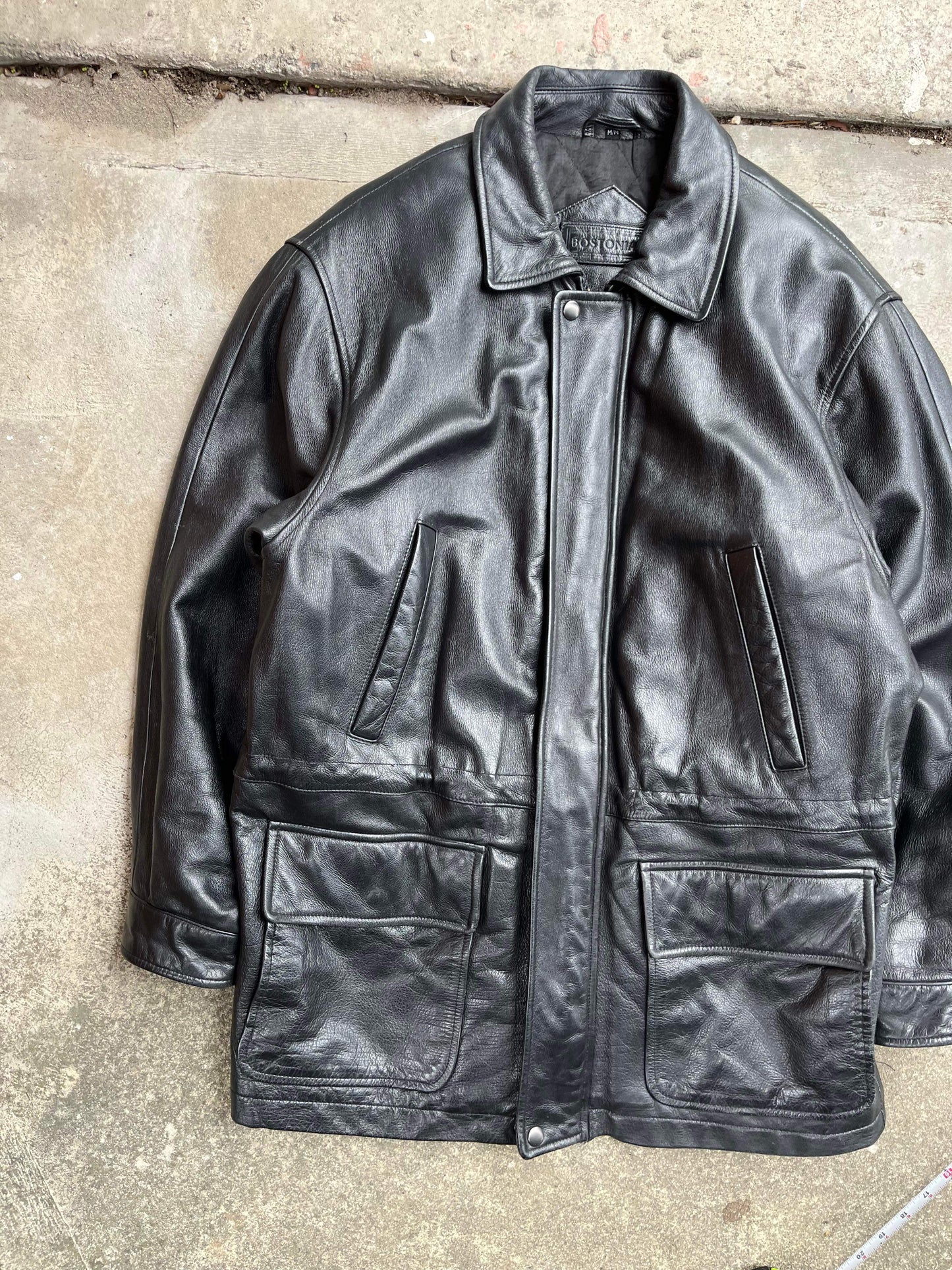 (M/L) Vintage Genuine Leather Long Coat
