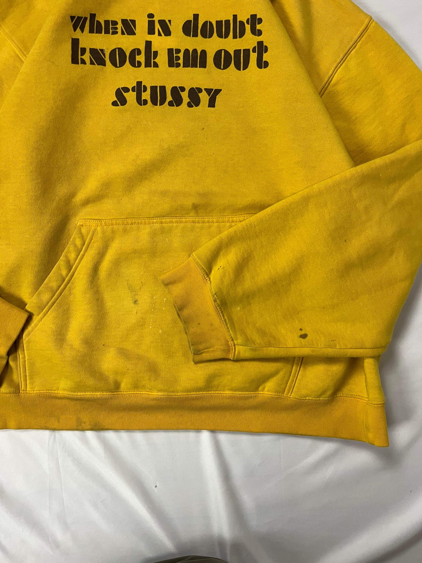 (XL/2X) 90’s Stussy Yellow Hoodie