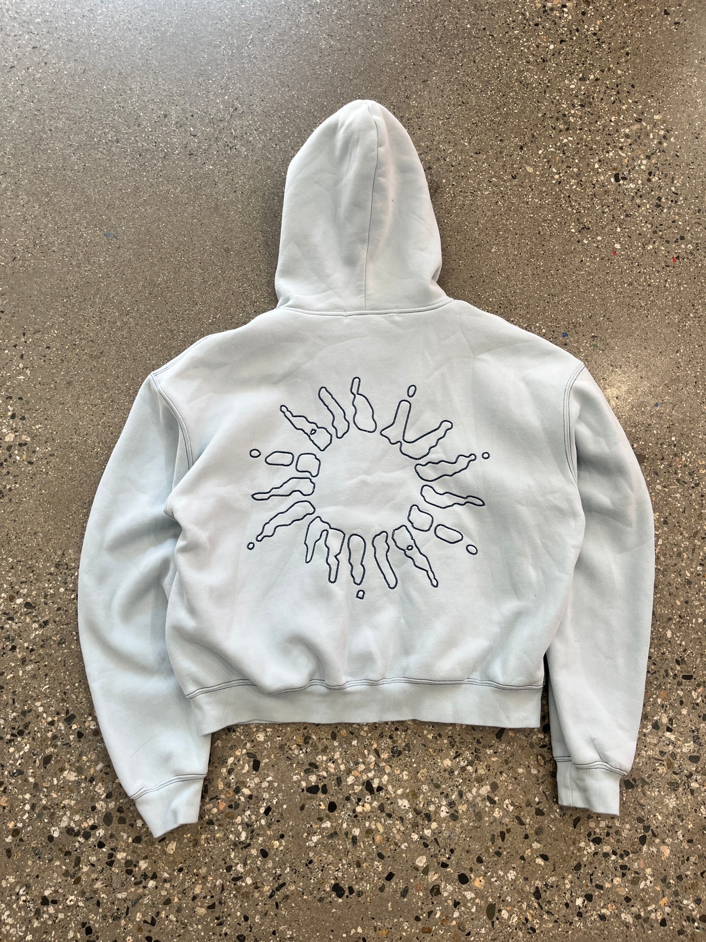 (L/XL) 4YE baby blue Zip Hoodie