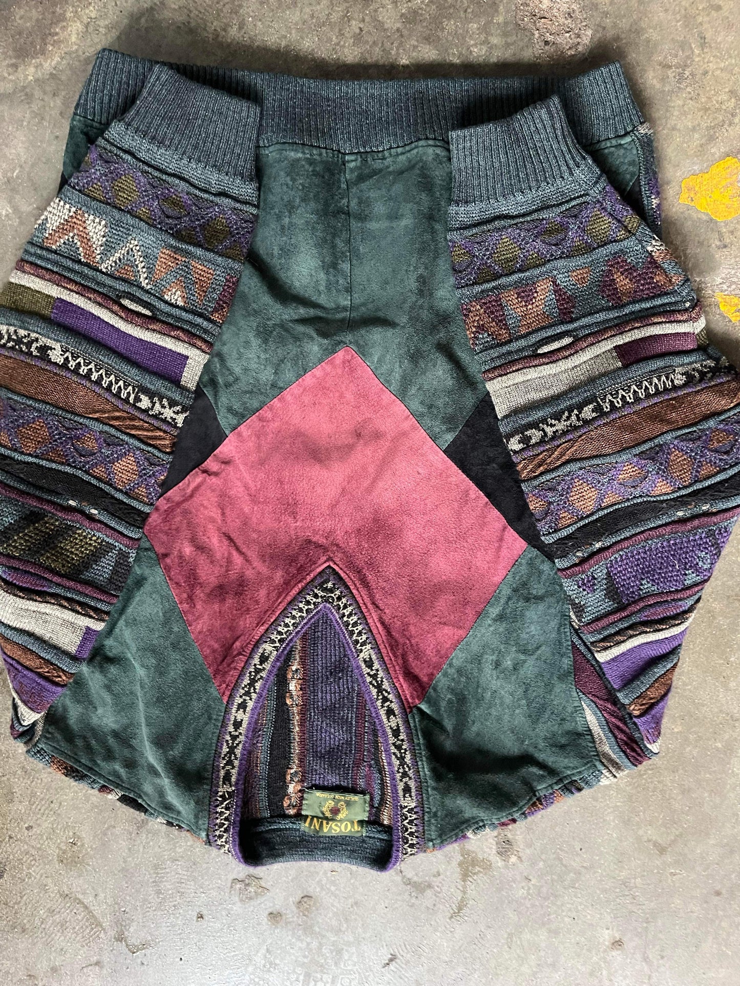 (L/XL) 90’s Tosani 3D Knit with Suede Patches
