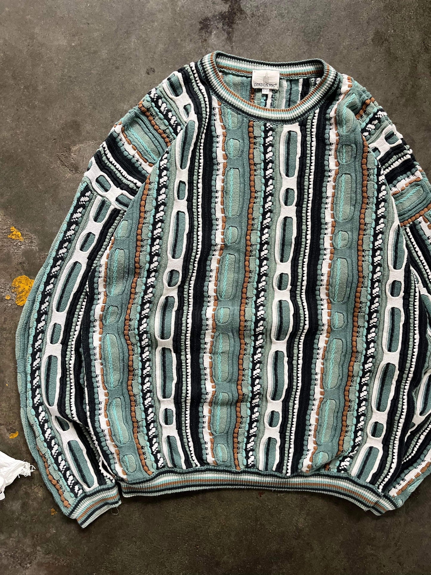 (3X) 90’s London Fog 3D Coogi Style Knit