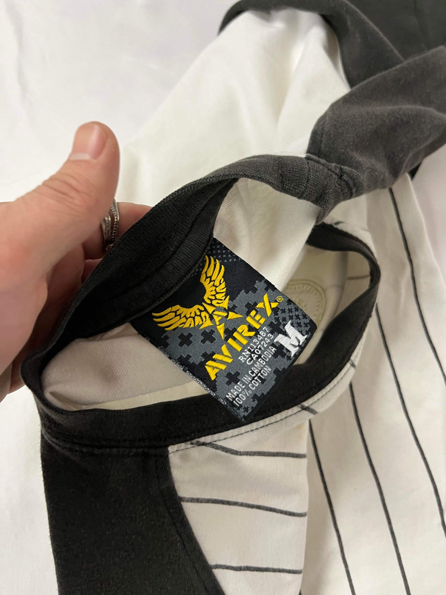 (L/XL) Avirex Pinstripe Tee