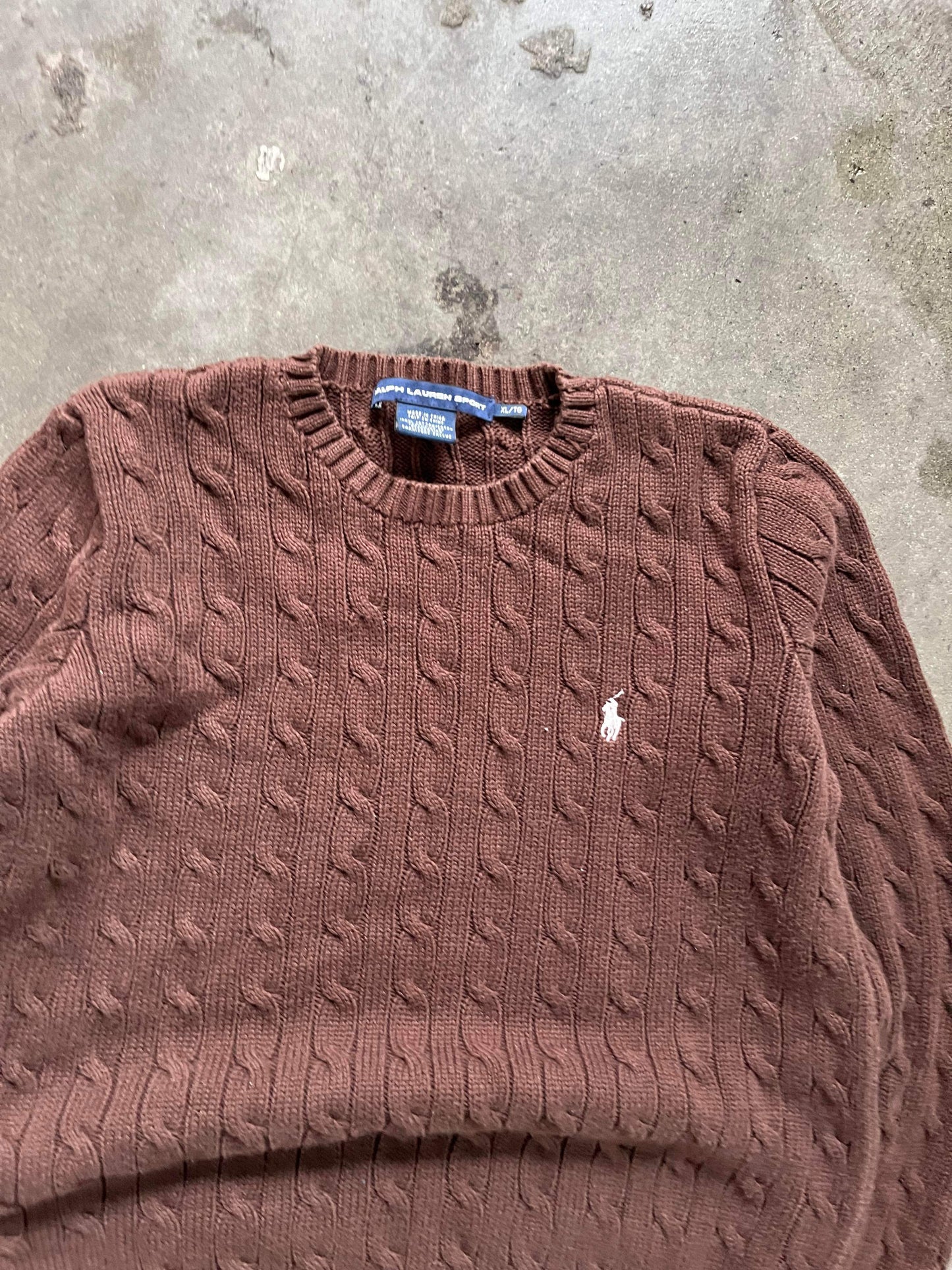 (Womens XL) Brown Polo Sport Knit