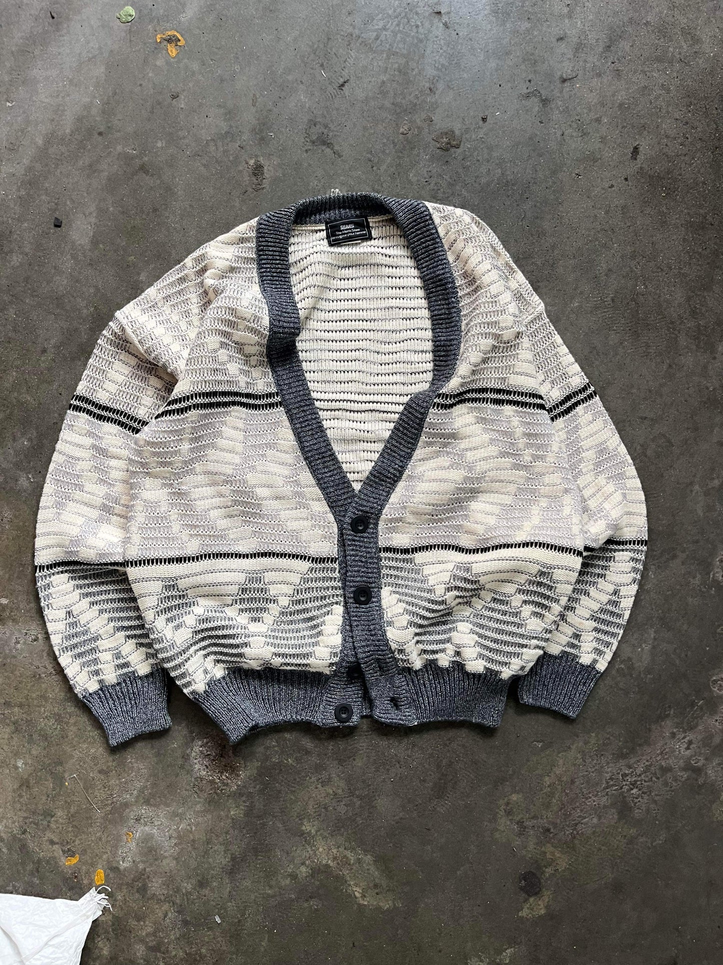 (L/XL) 80s Sears Cardigan Knit