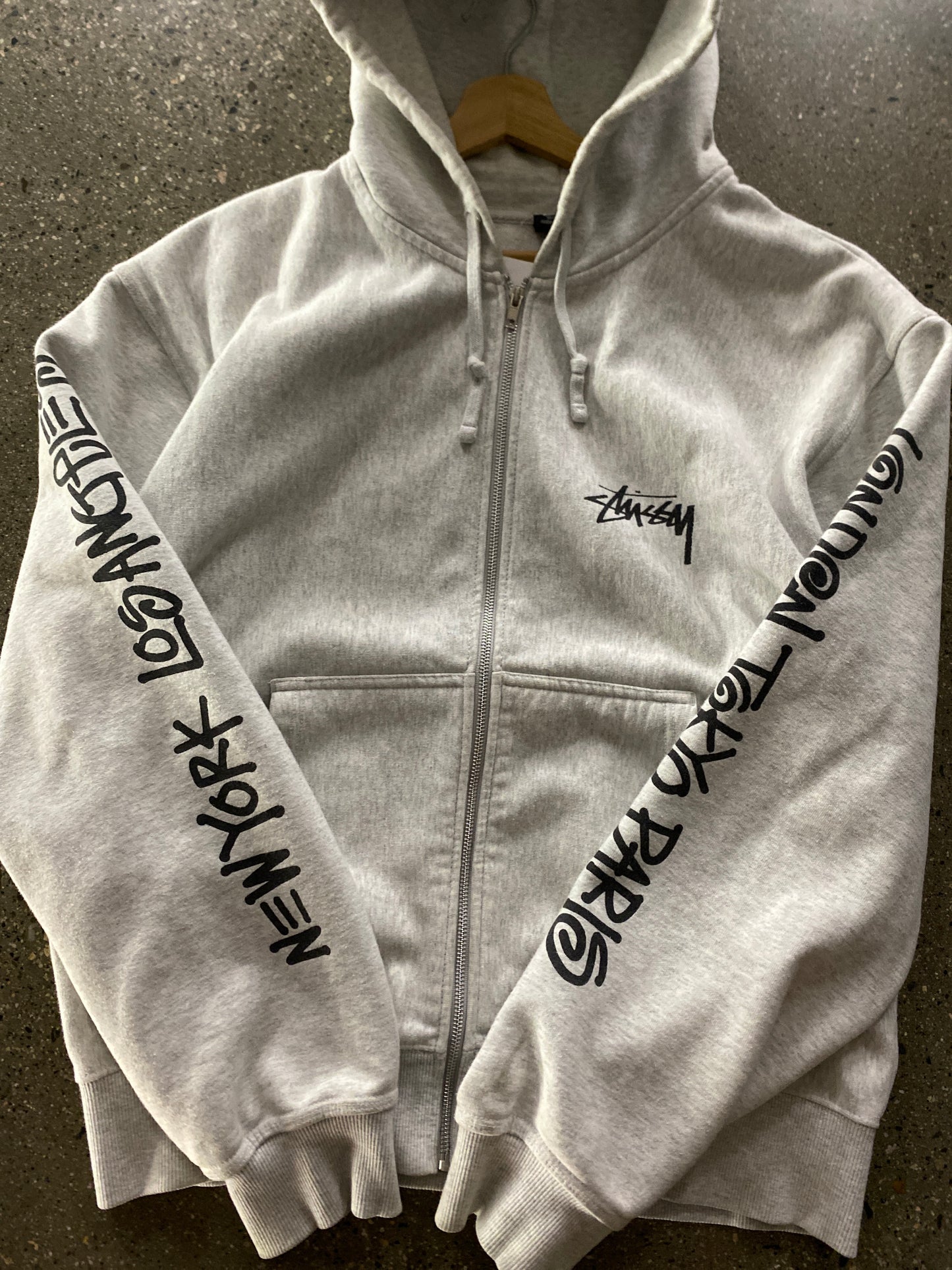 (XL) Stussy Arm Script Zip Hoodie