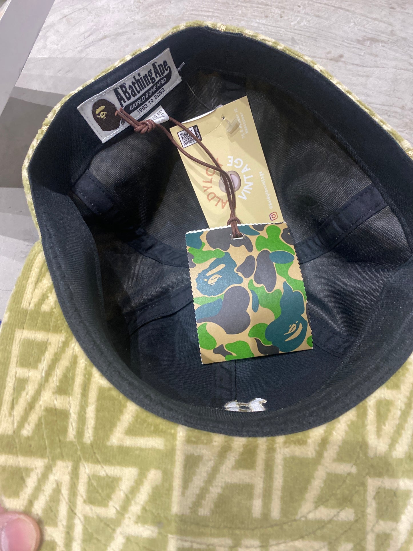 (L) Bape Velour Monogram Fitted BNWT