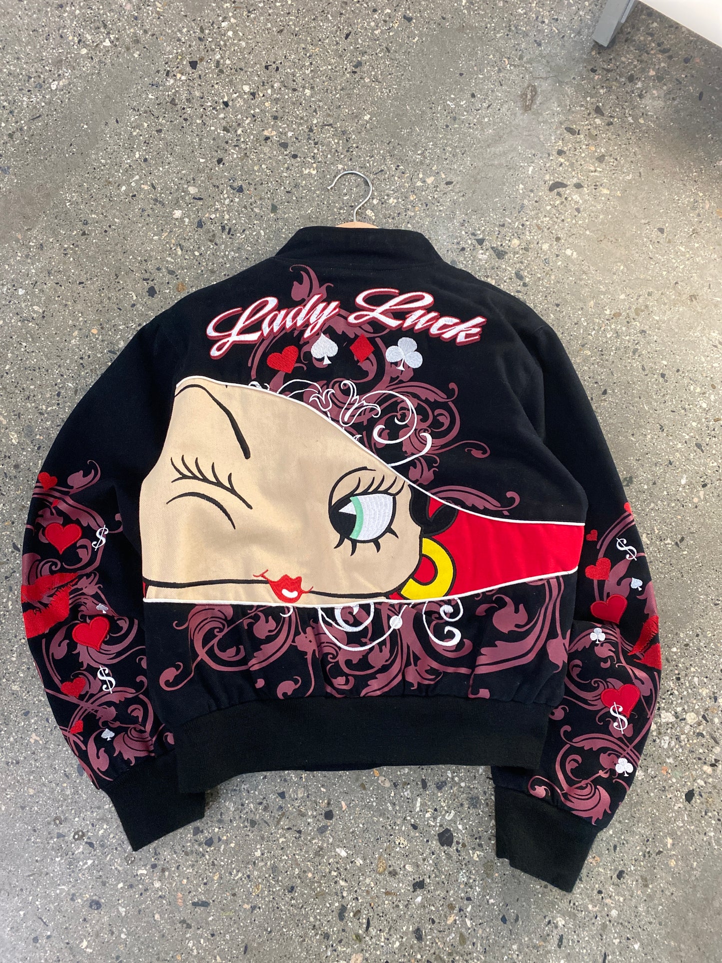 ( Womens S) Betty Boop Cropped Racing Jacket Jeff Hamilton