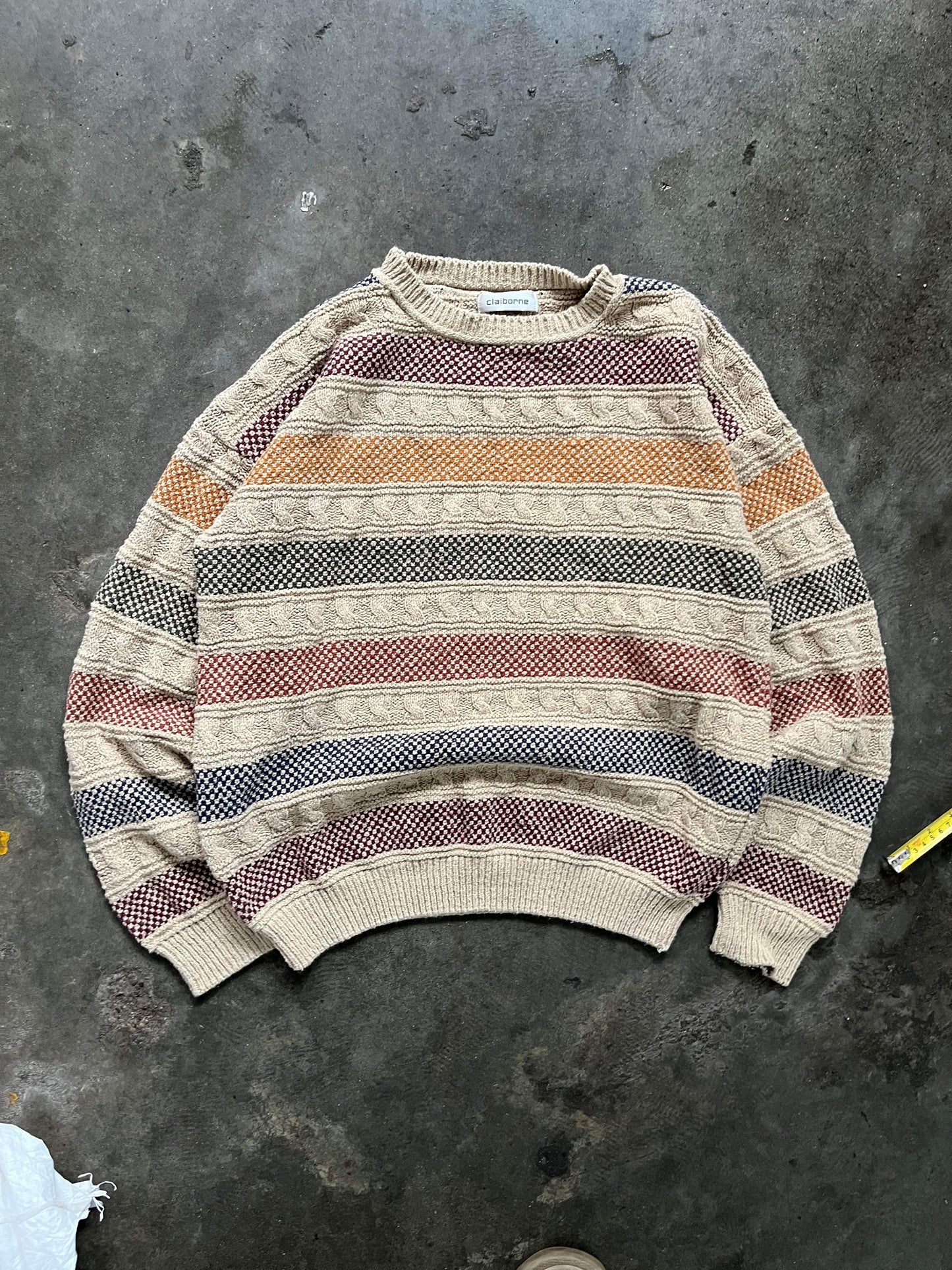 (M) Vintage Textured Multi Color Knit