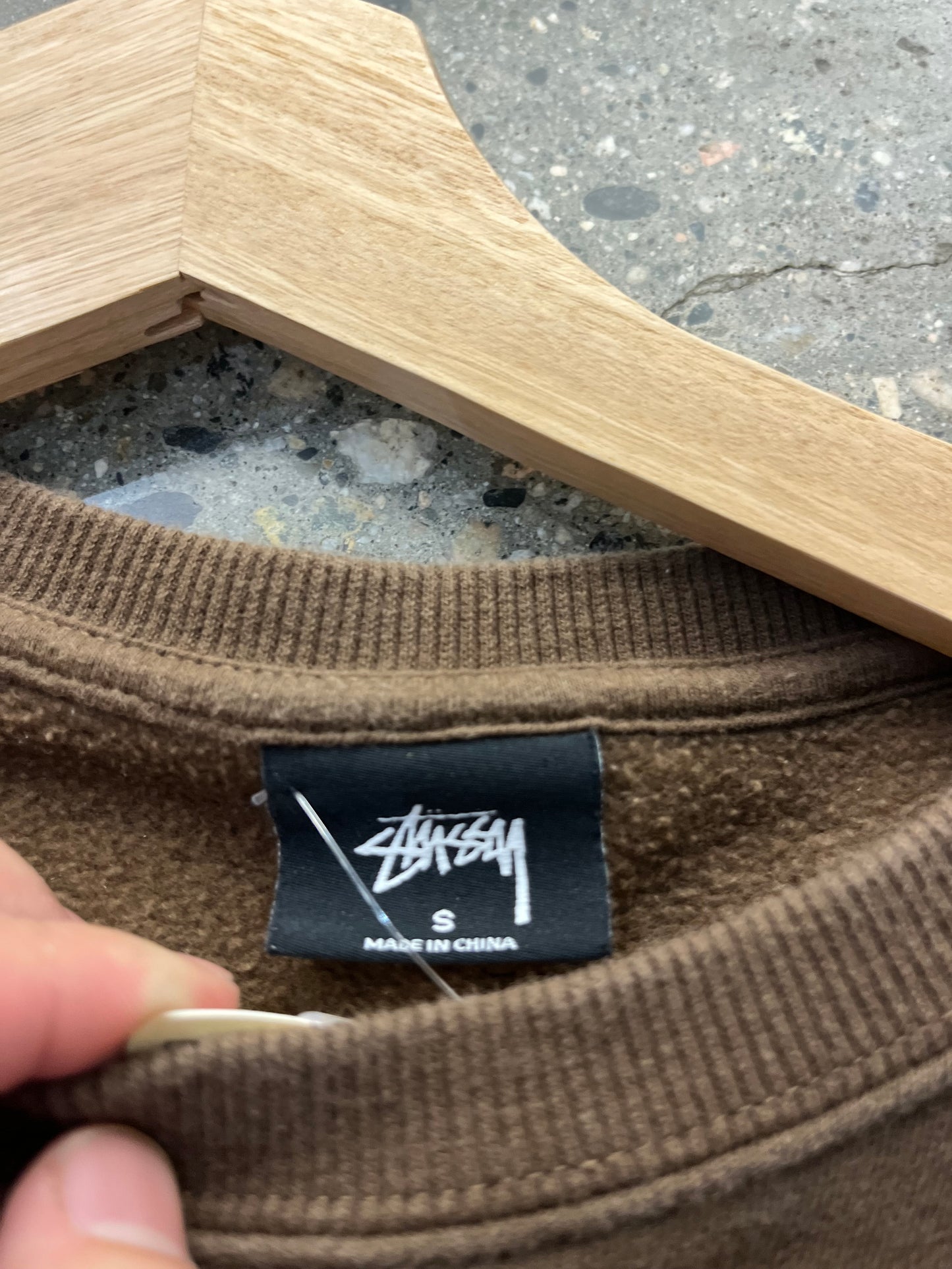 (S) Stussy Brown Script Crewneck