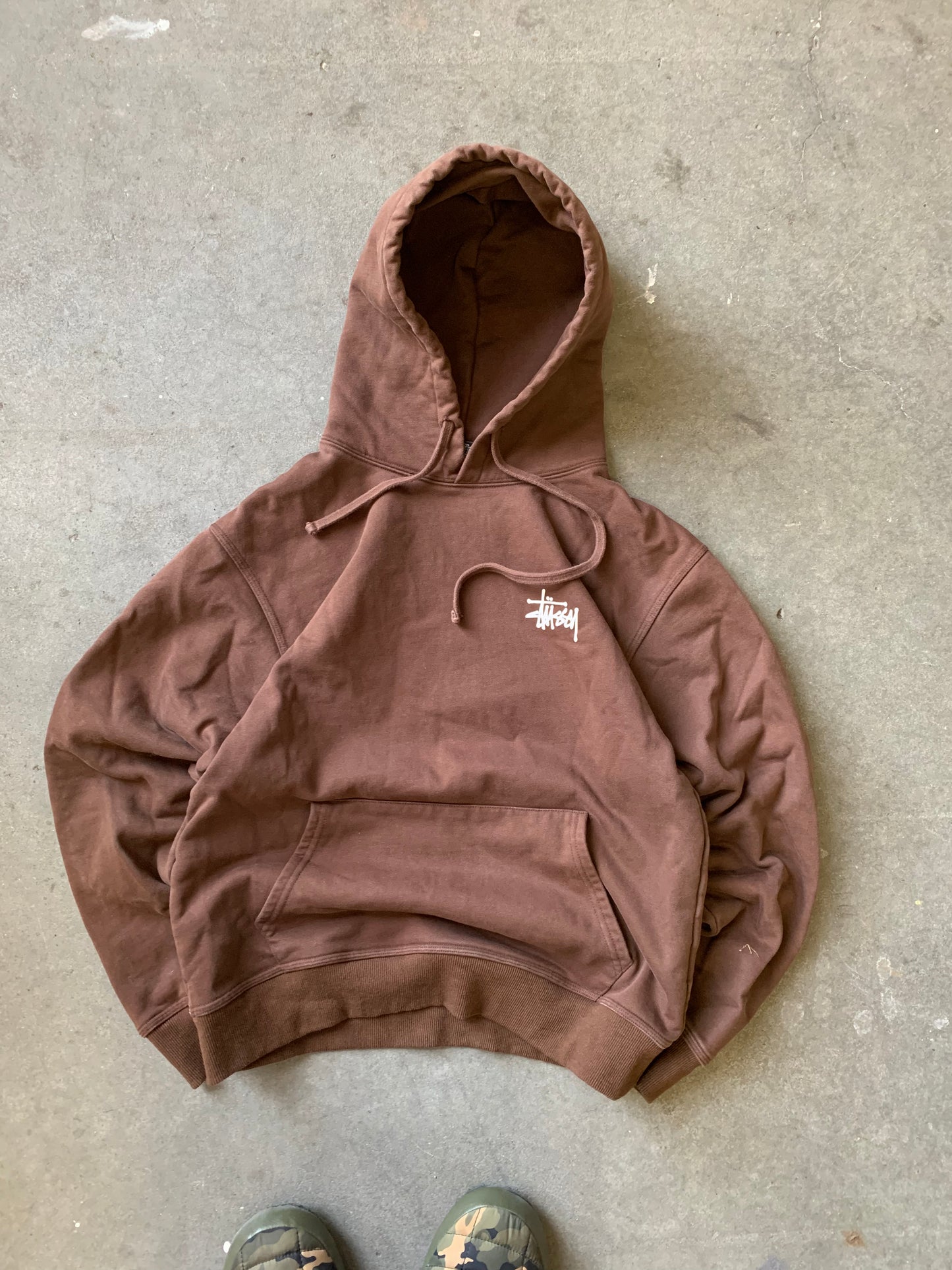 (S) Stussy Chocolate Brown Script Hoodie
