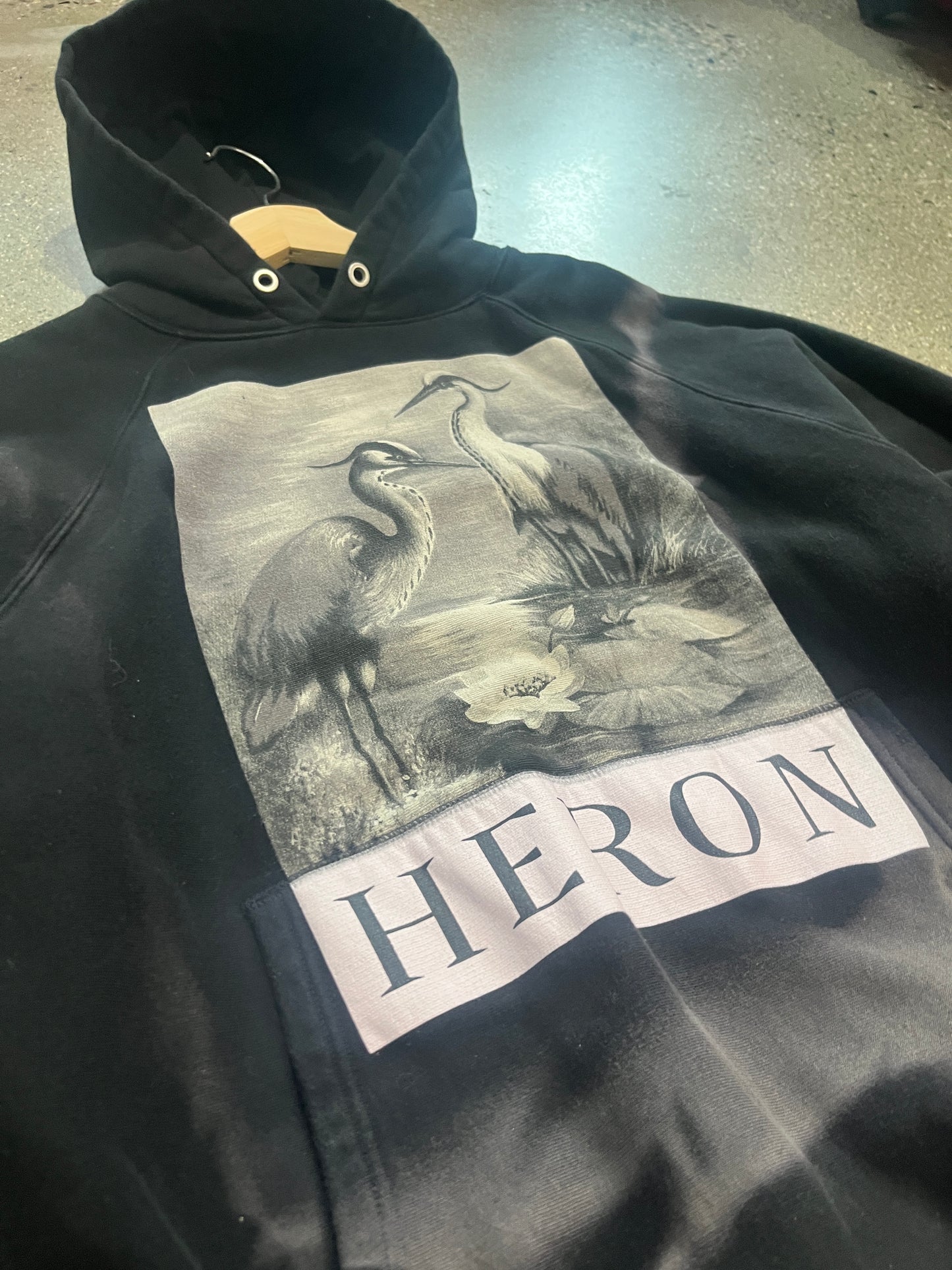 (L) Heron Preston Black Hoodie