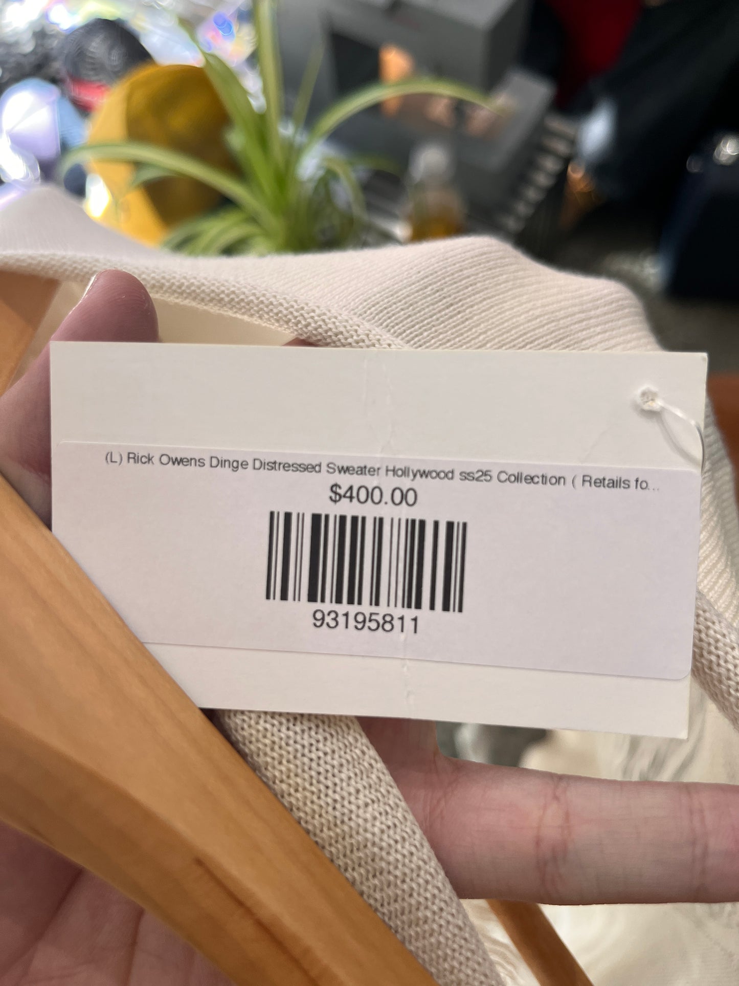 (L) Rick Owens Dinge Distressed Sweater Hollywood ss25 Collection ( Retails for $1750)