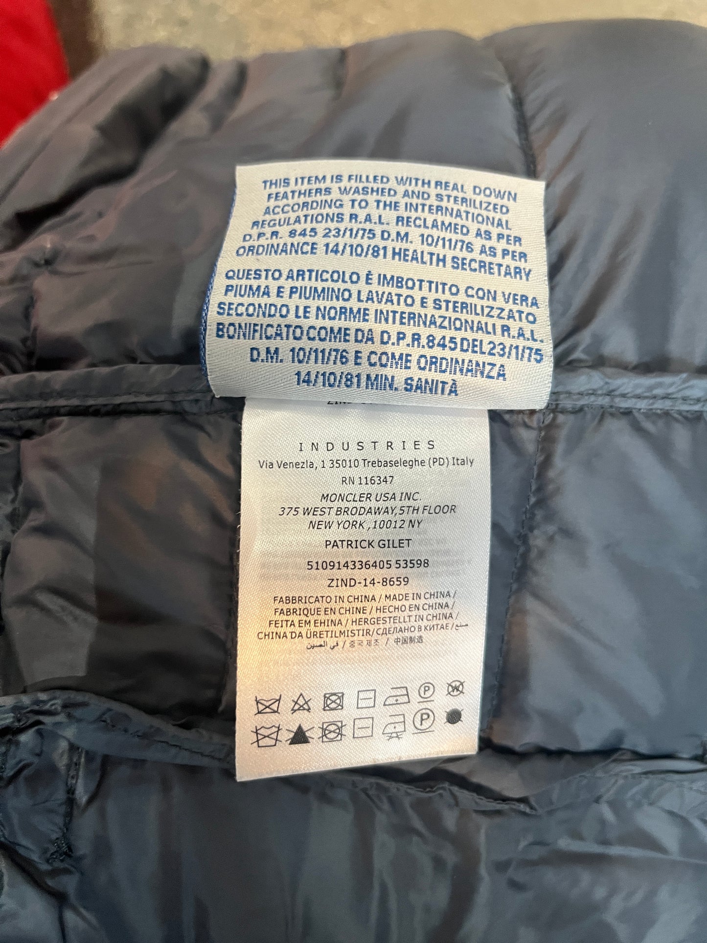 (S/M) Moncler Patrick Gillet Puffer Vest