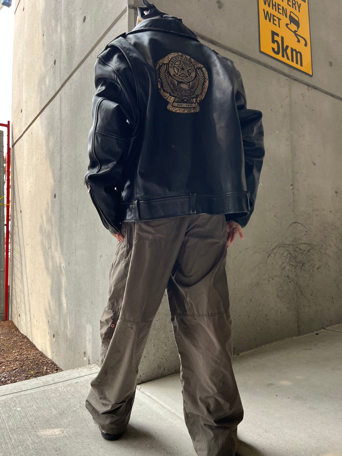 (XL) 90s Harley Davidson Full Leather
