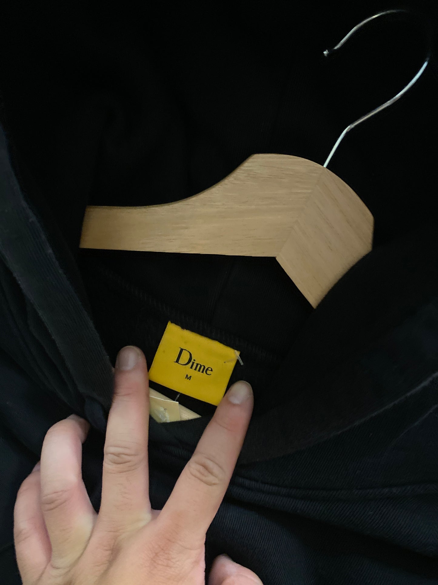 (M) Dime Black Hoodie Script