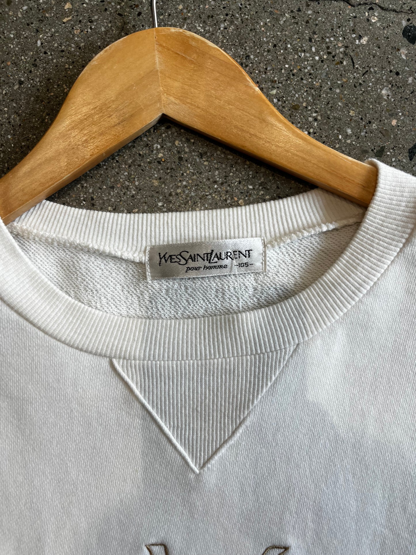 (Medium) white ysl crew