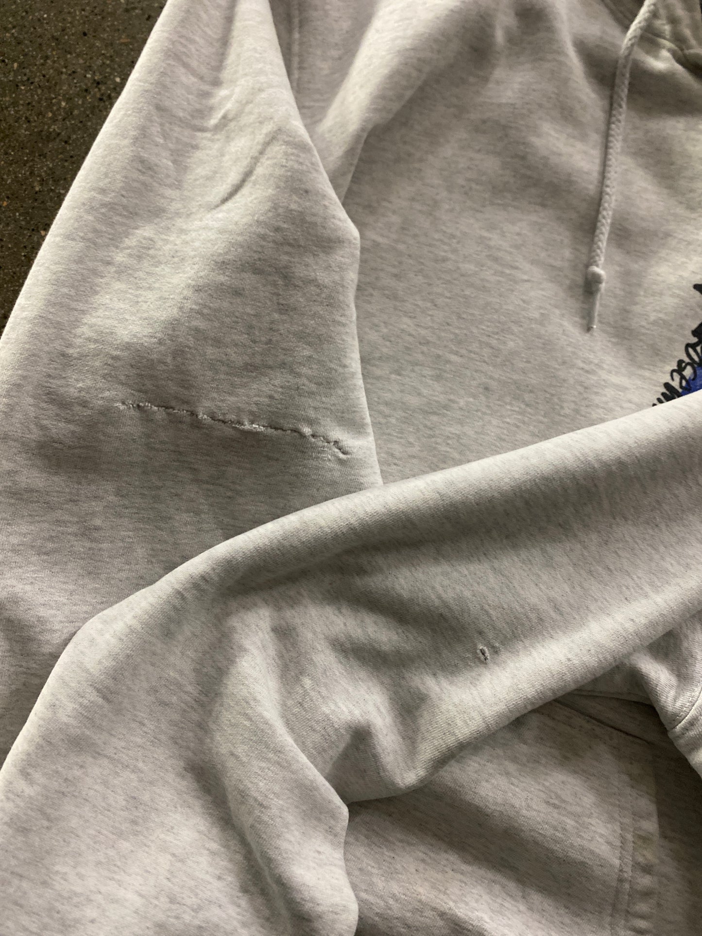(L) Doublesided Stussy Grey Hoodie Floral