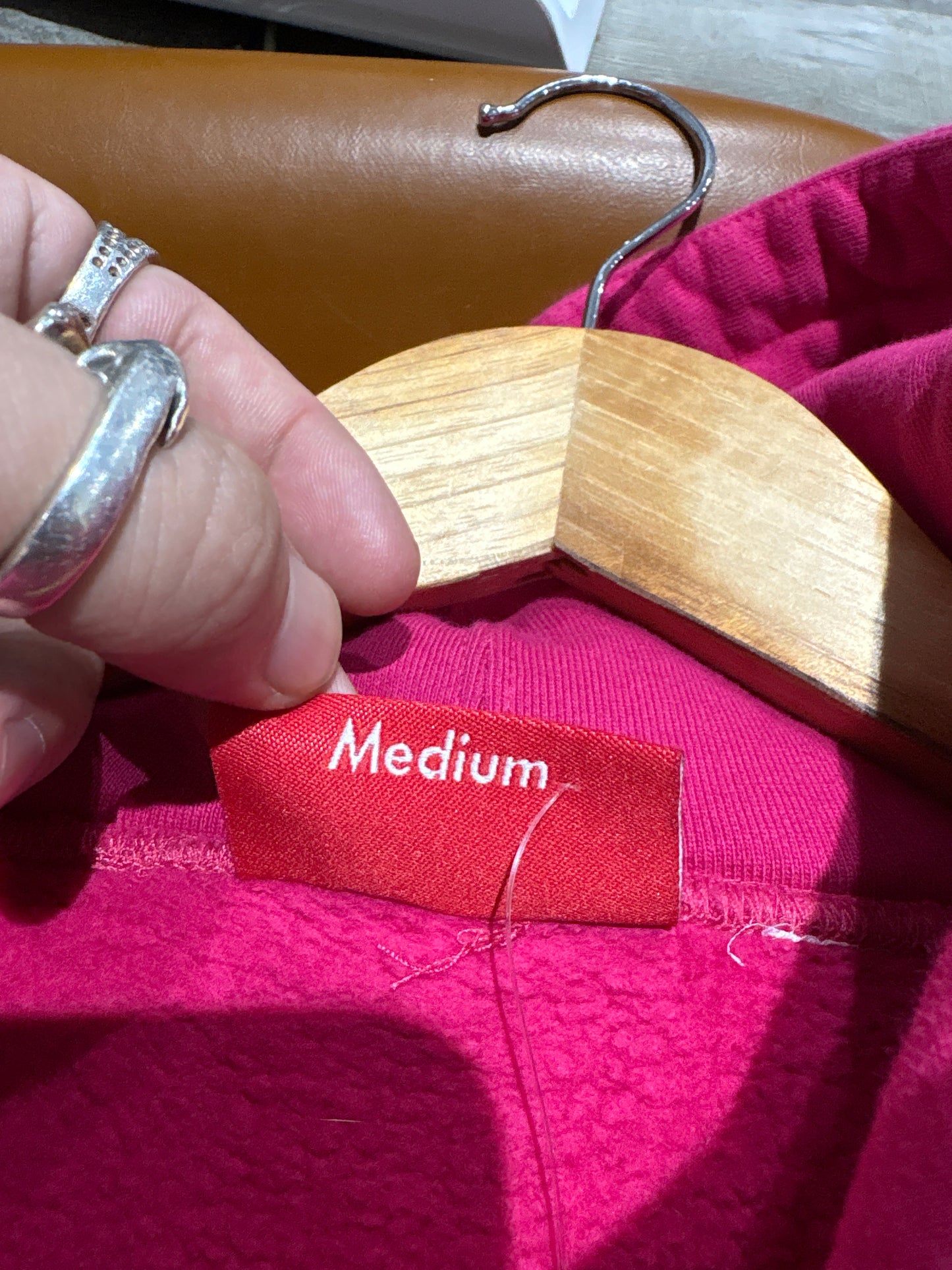 (M) Supreme Metallic Rib Hooded Sweatshirt