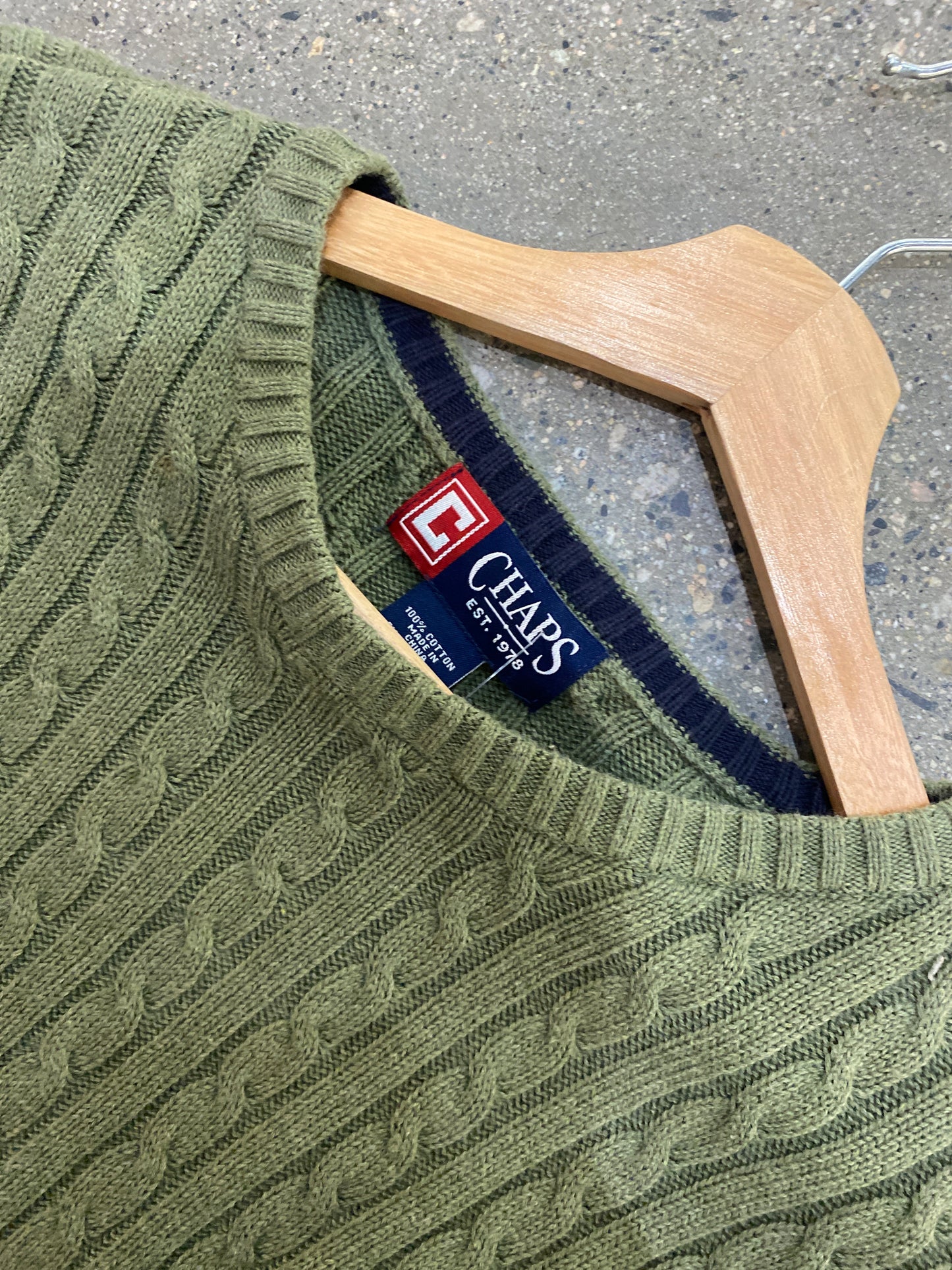 (L) Sage Chaps Cableknit