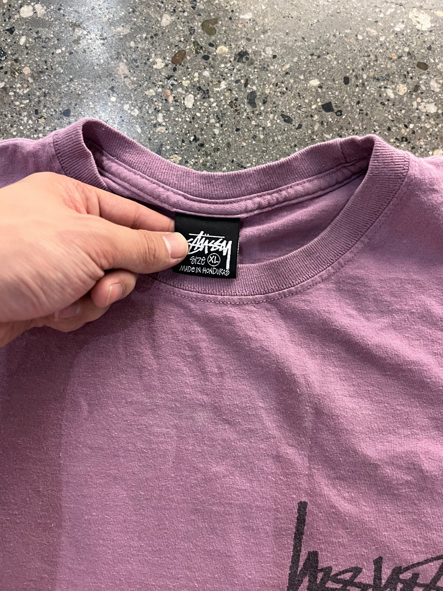 (XL) Stussy Reverse Script Purple Tee