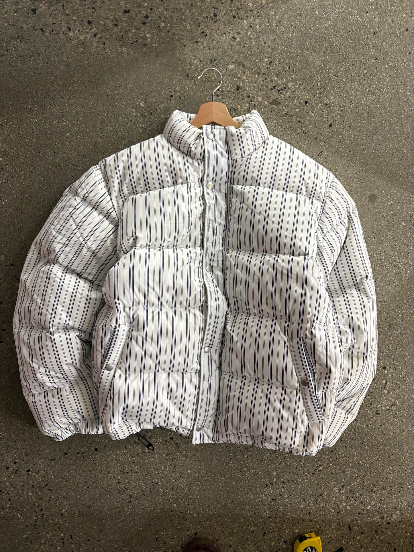 (L) Stussy Pinstripe Down Puffer Jacket