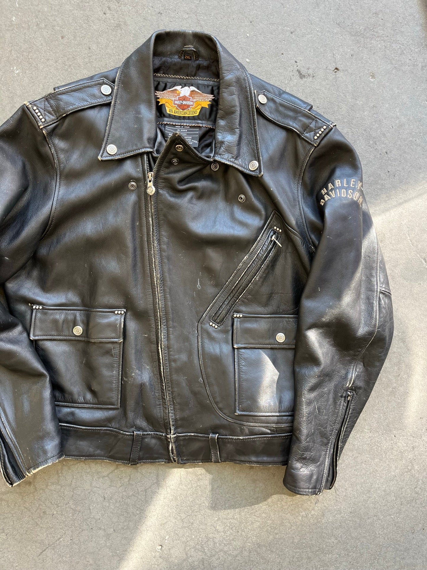 (XL) 90s Harley Davidson Full Leather