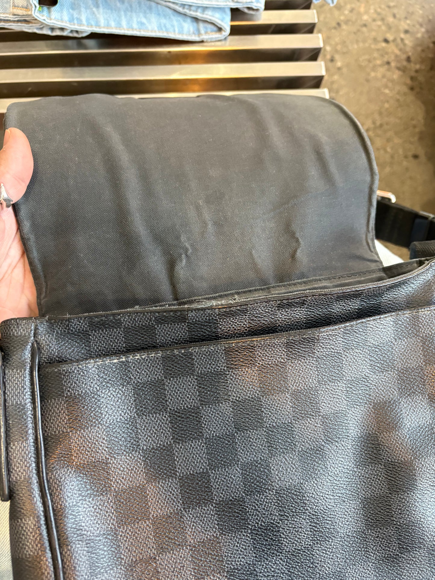 LV Graphite Damier District PM Side Body Bag