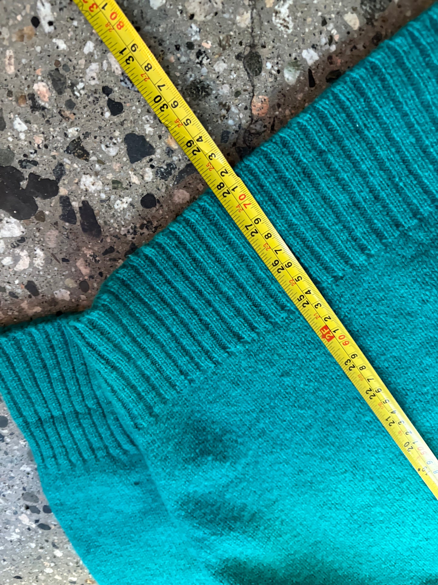 XL 1990s Teal Wool Polo Knit ( as is )